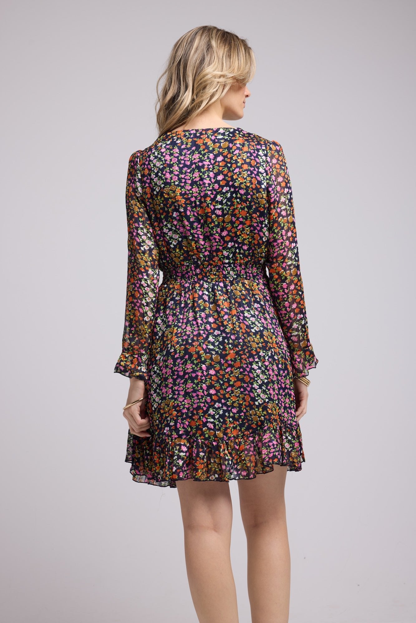 ROBE 62228/439 FLEURS MULTICOLOR MARINE
