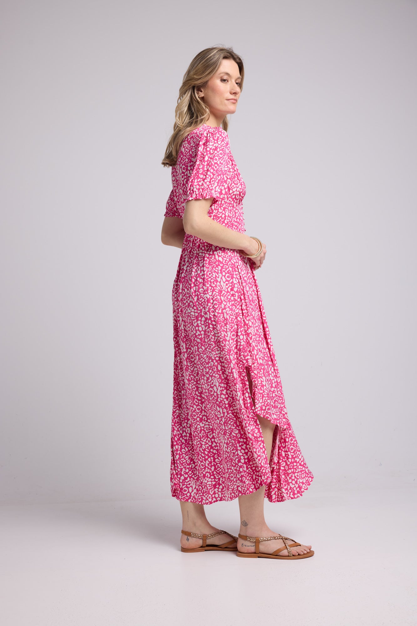 ROBE 62279V/BLEU FLEURS ROUGE 1107V