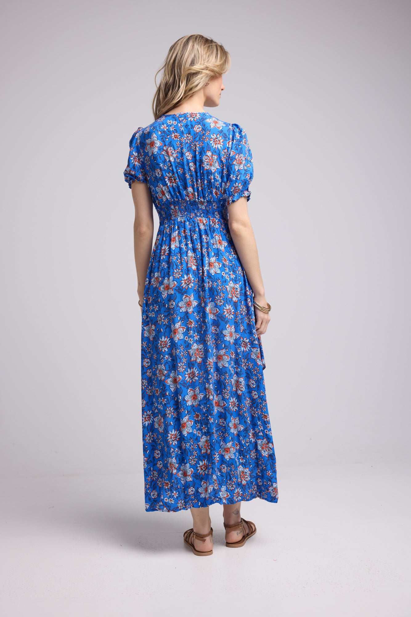 ROBE 62279V/BLEU FLEURS ROUGE 1107V