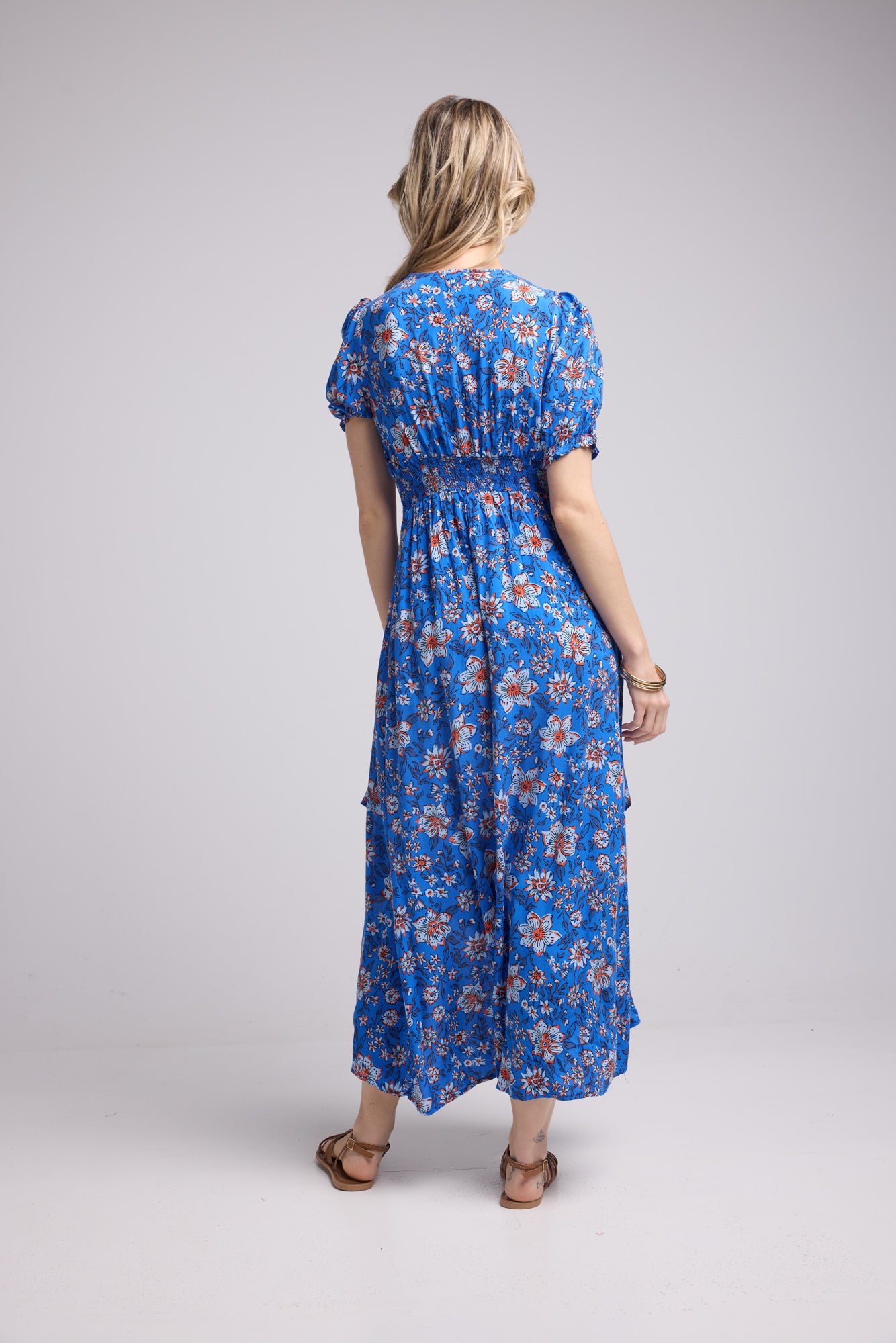 ROBE 62279V/BLEU FLEURS ROUGE 1107V