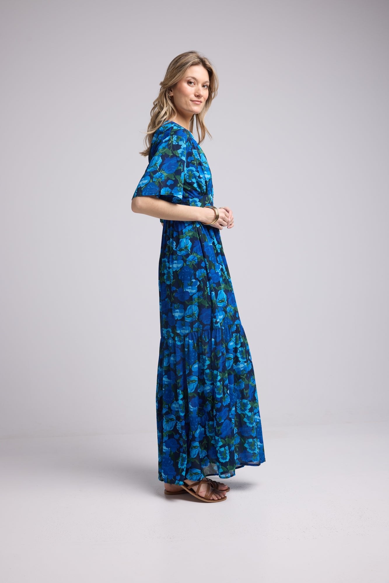 ROBE 62335/1064 FLEURS BLEU