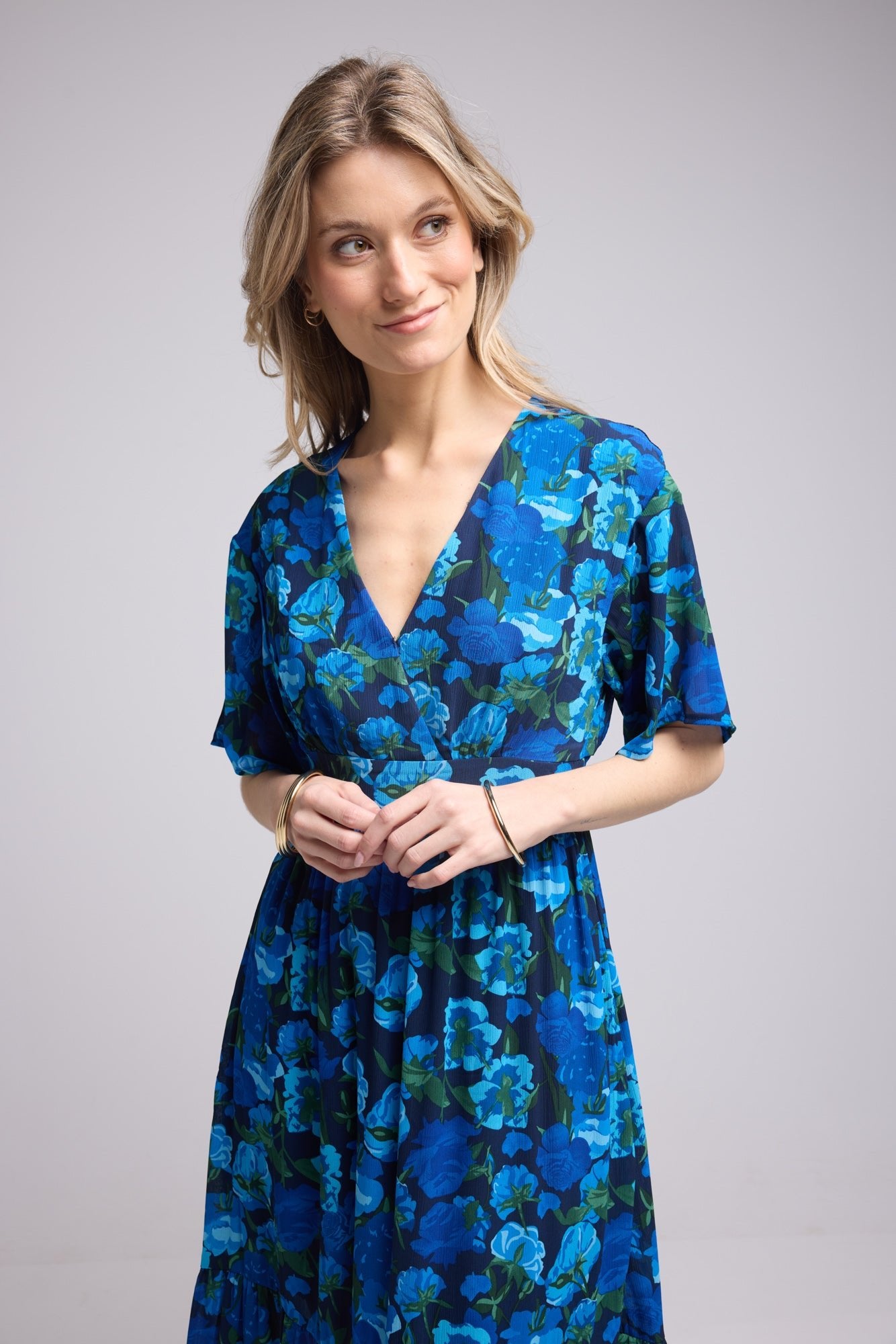 ROBE 62335/1064 FLEURS BLEU