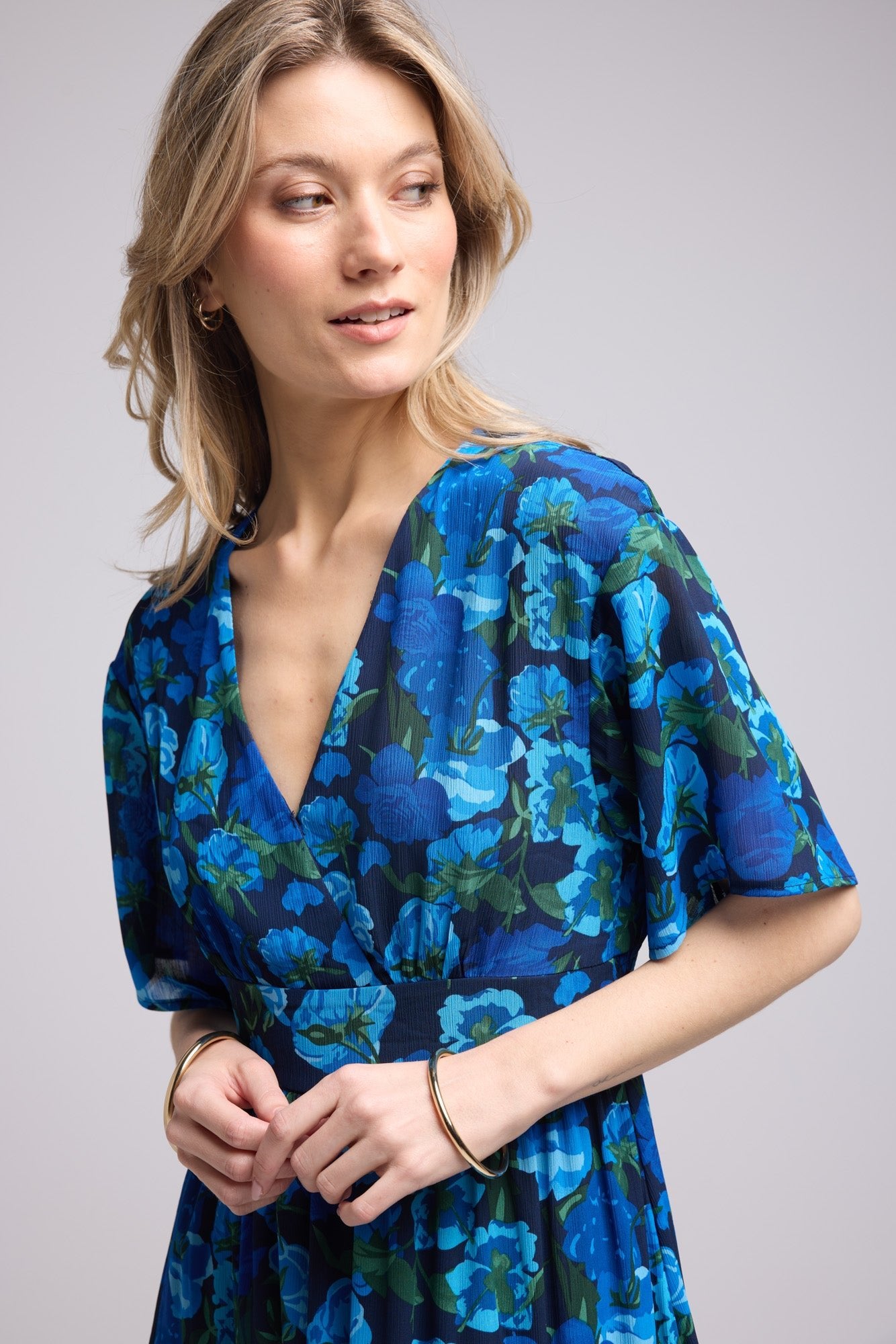 ROBE 62335/1064 FLEURS BLEU