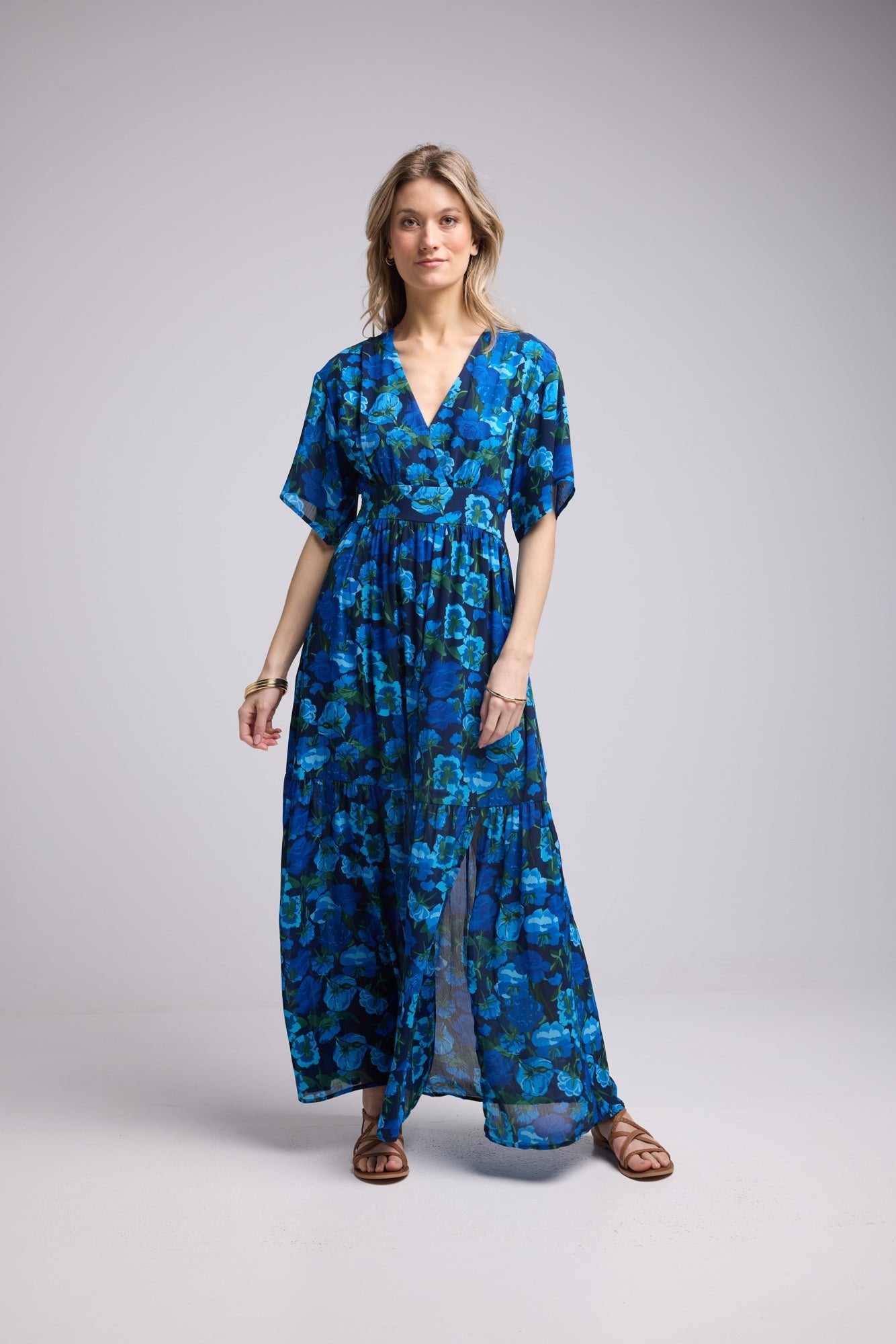 ROBE 62335/1064 FLEURS BLEU