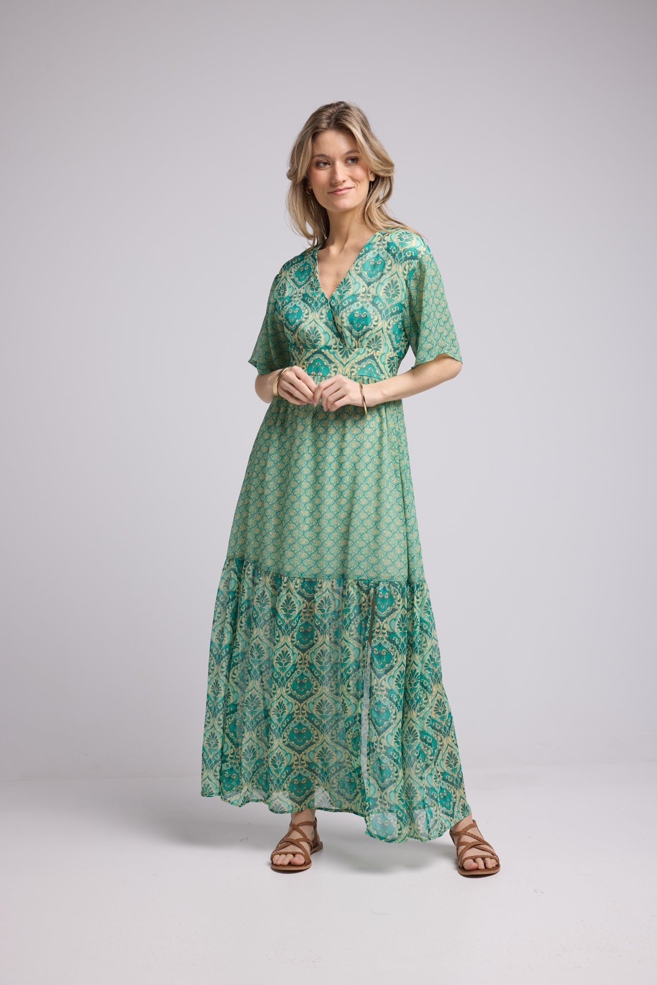 DRESS 62335/GREEN BANDANA 1260P