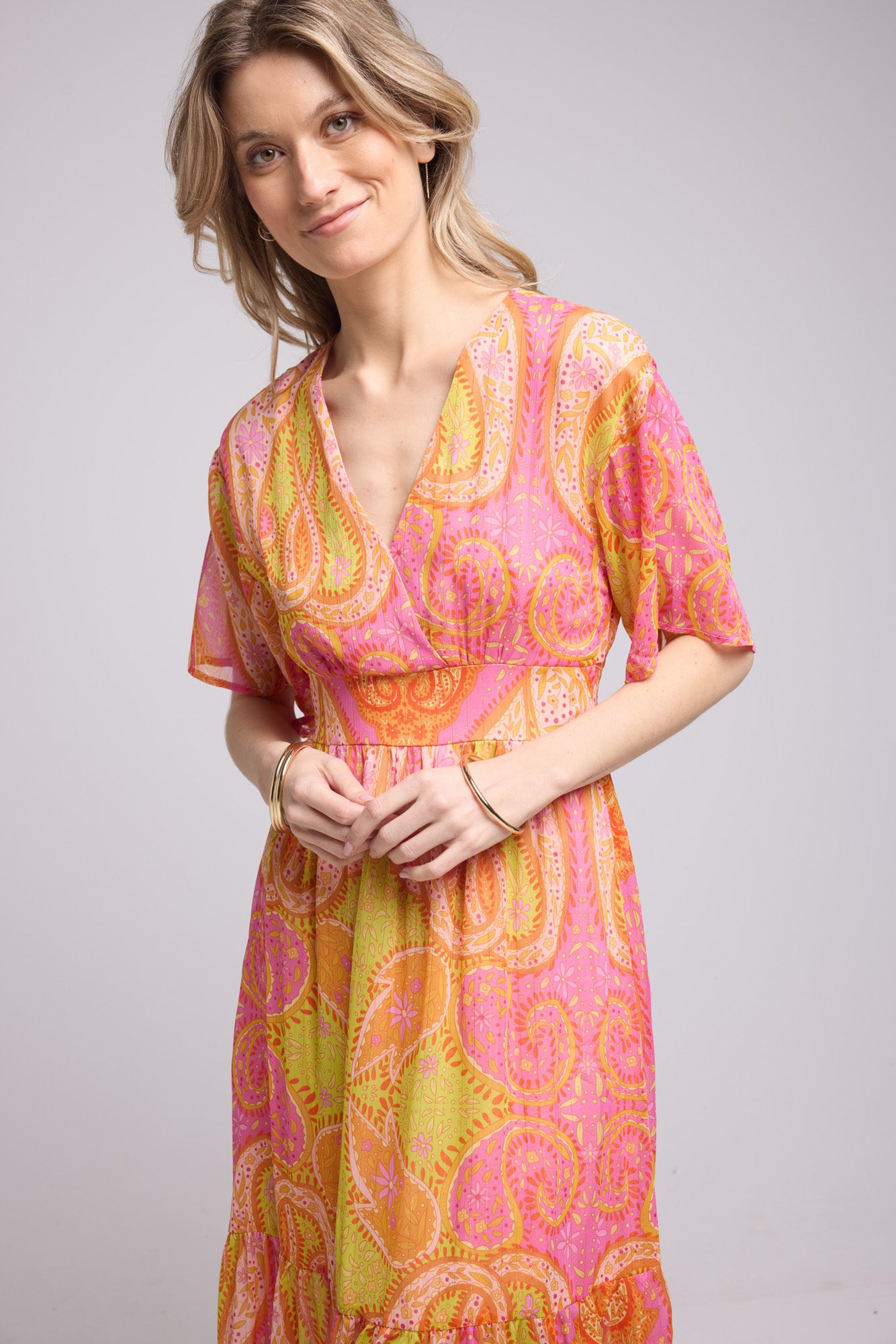 ROBE 62335/JAUNE ORANGE VIOLET 1334P