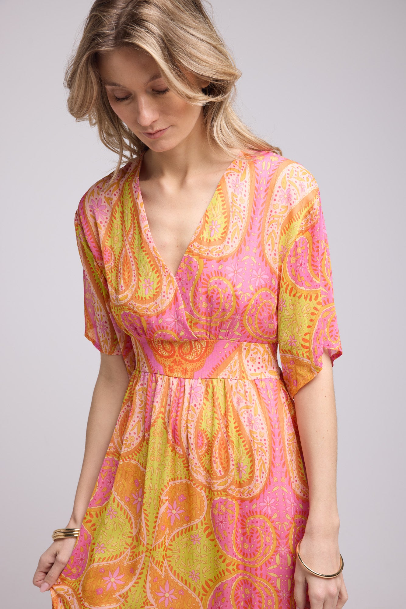 ROBE 62335/JAUNE ORANGE VIOLET 1334P