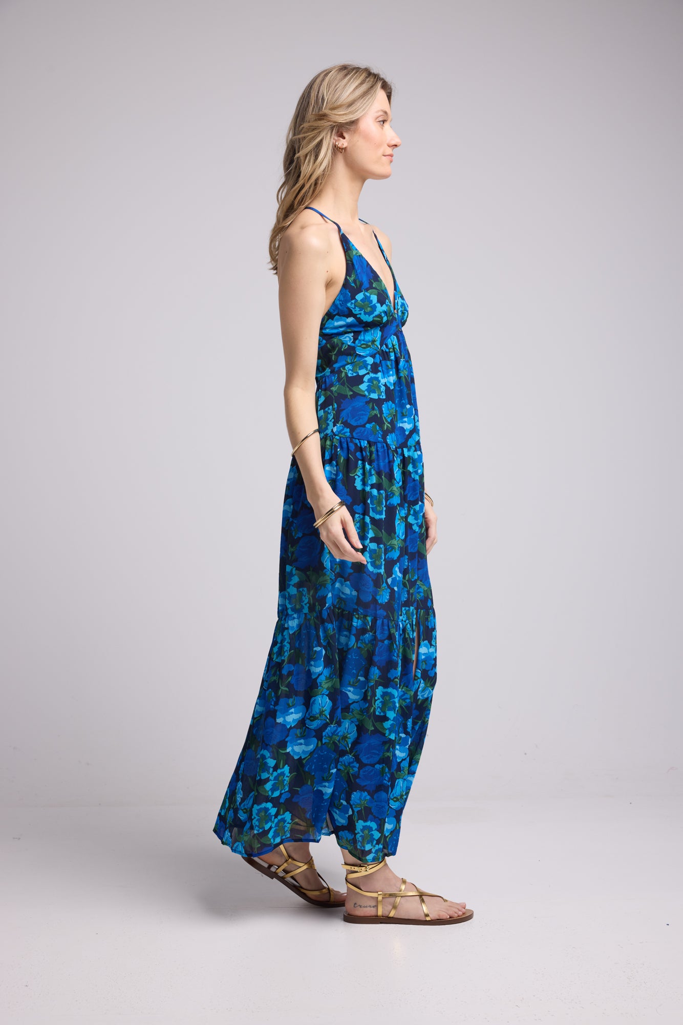 ROBE 62377/1064 FLEURS BLEU