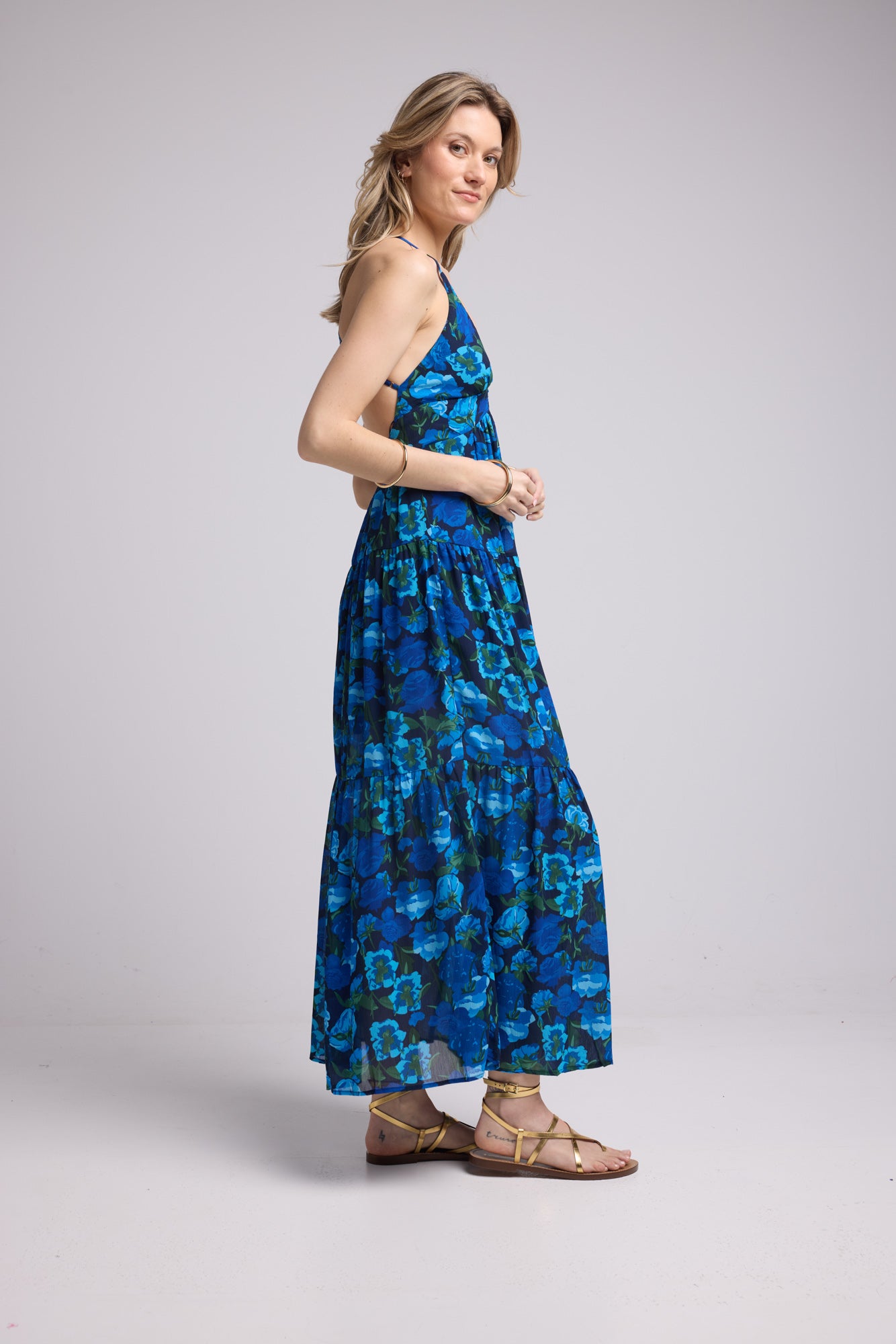 ROBE 62377/1064 FLEURS BLEU
