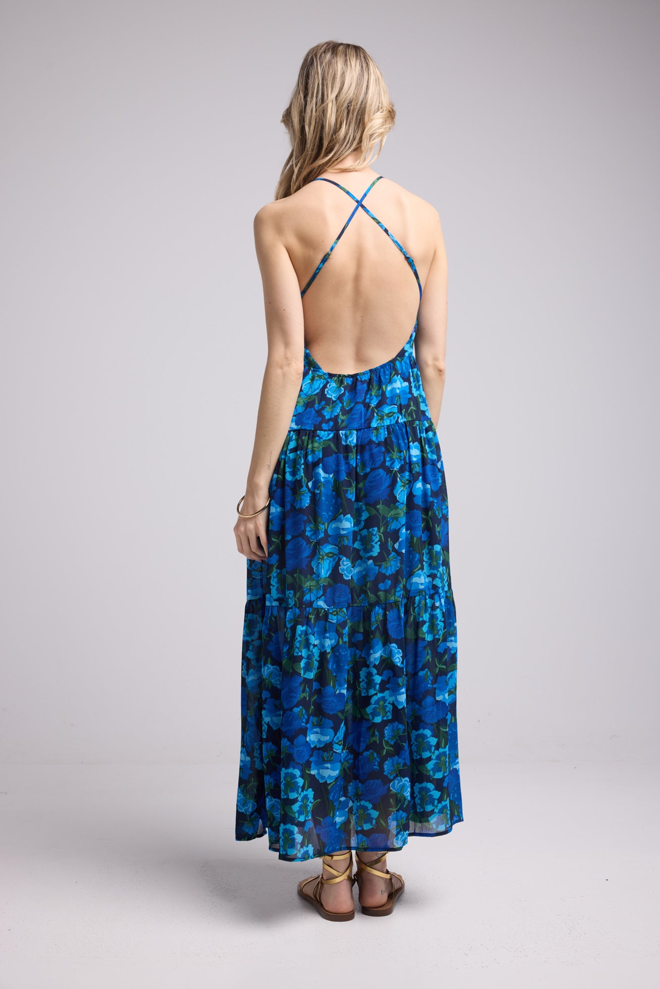 ROBE 62377/1064 FLEURS BLEU
