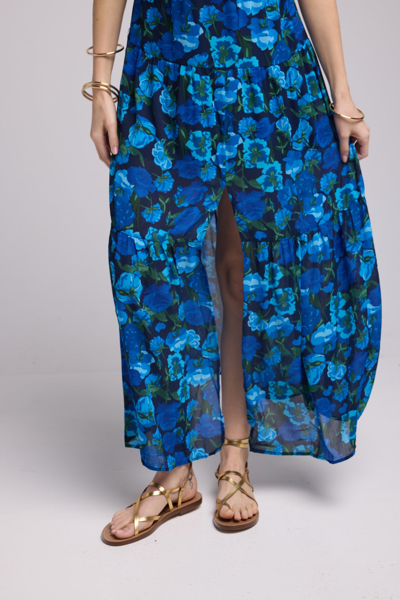 ROBE 62377/1064 FLEURS BLEU