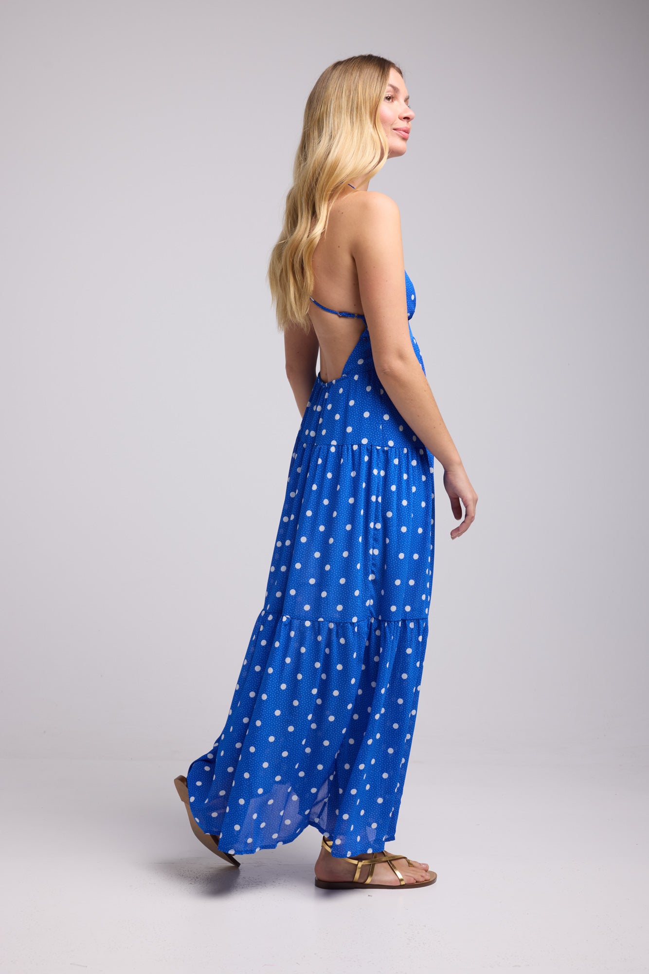 ROBE 62377/1073 POIS BLEU