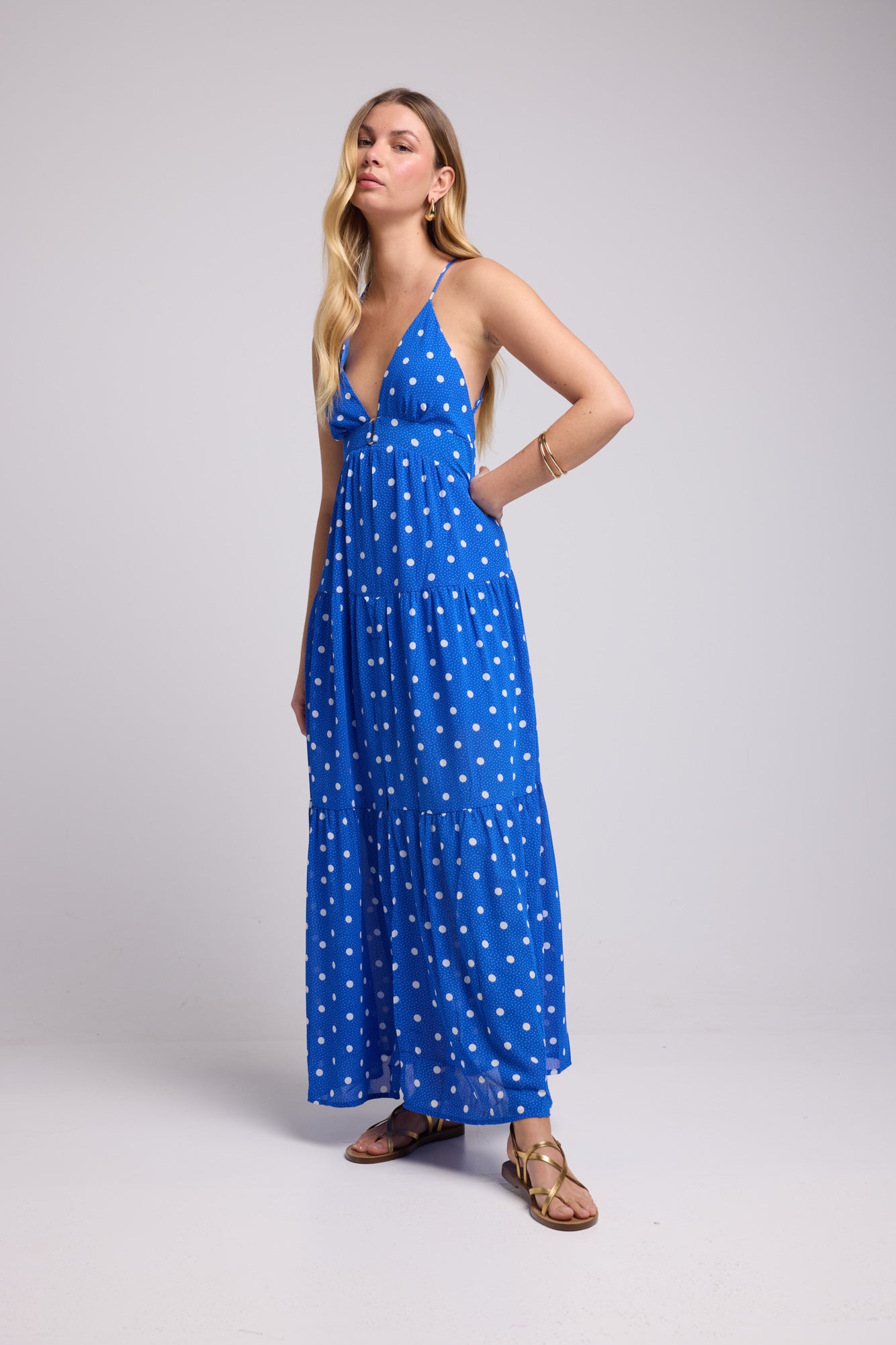 ROBE 62377/1073 POIS BLEU