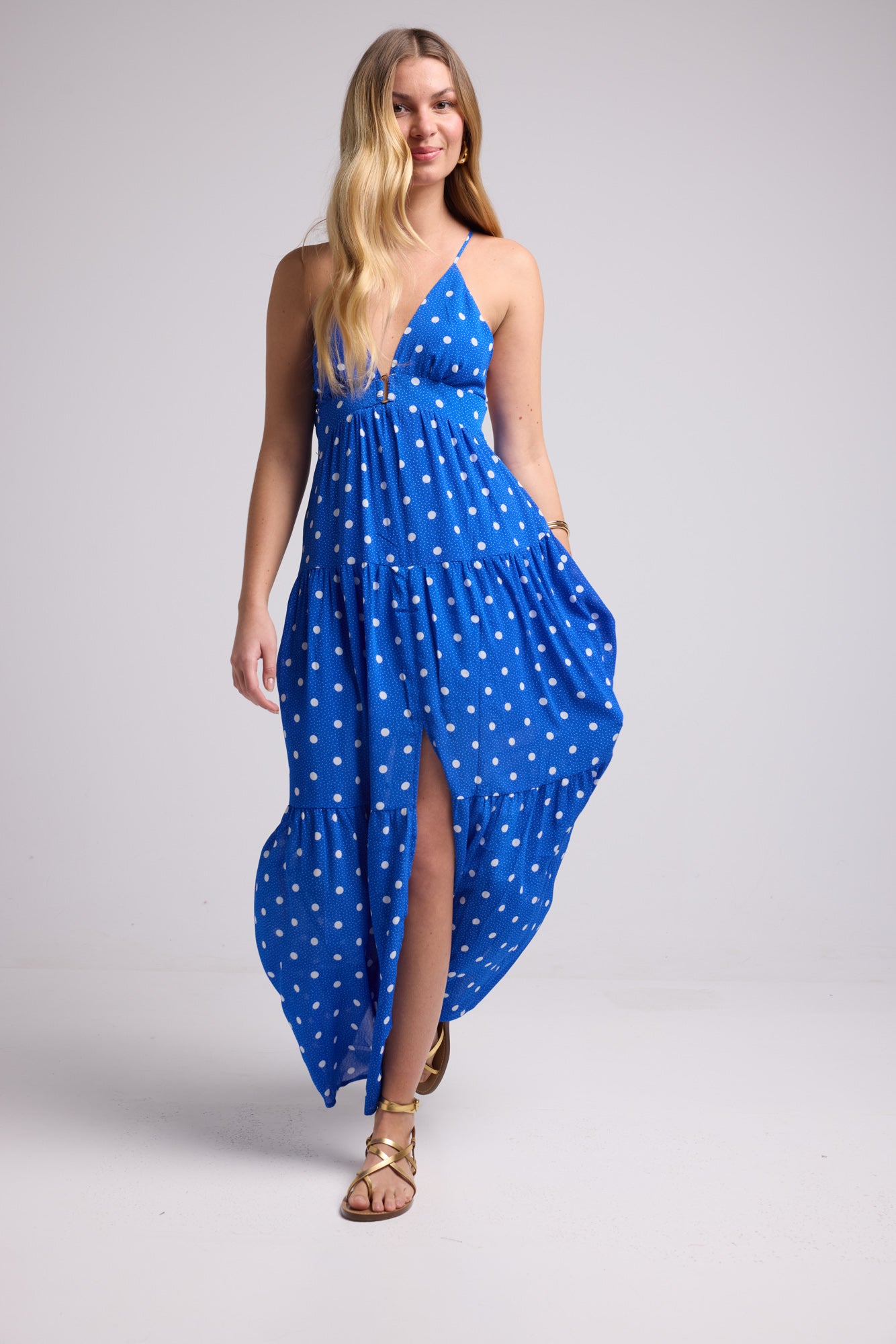ROBE 62377/1073 POIS BLEU