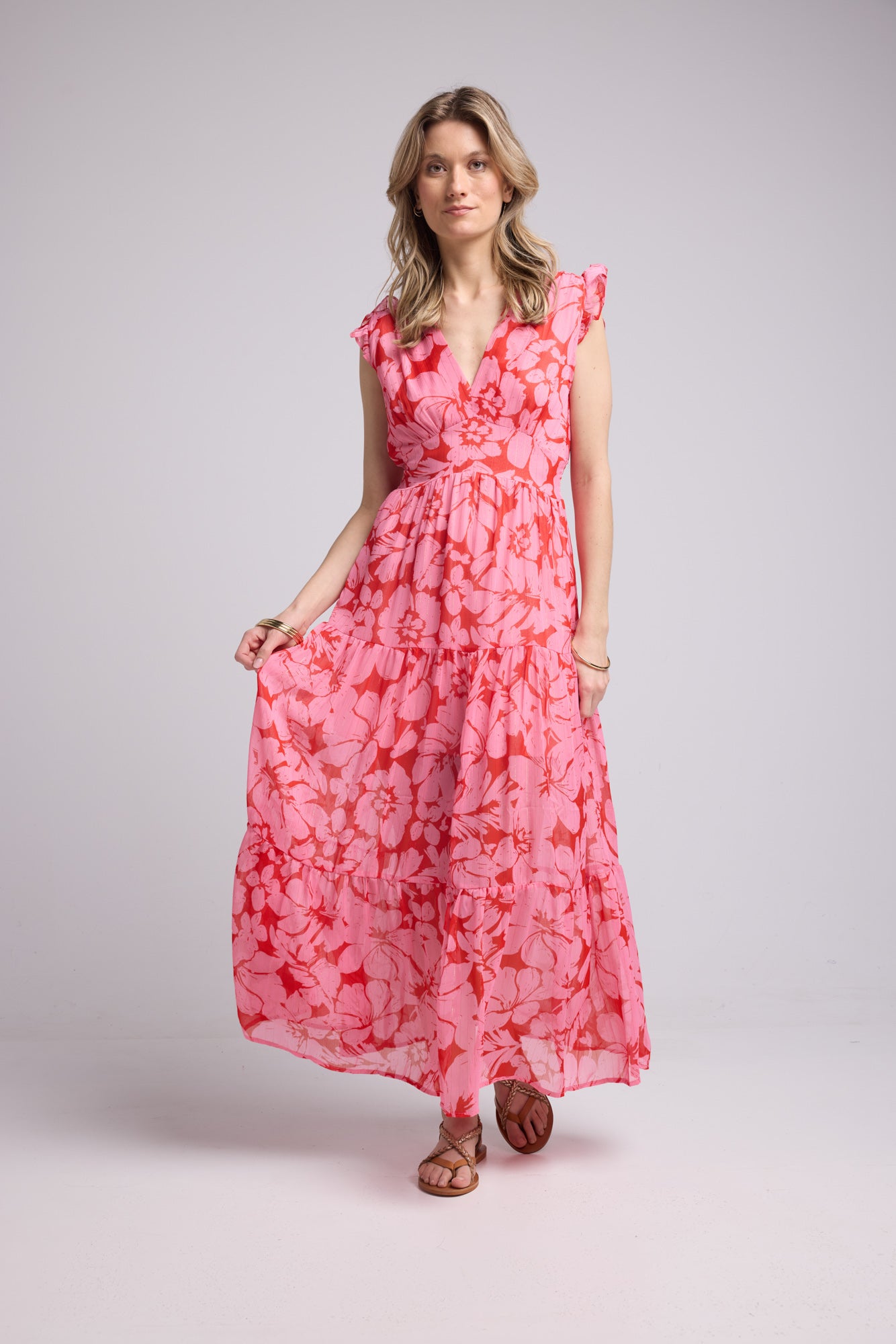 ROBE 62380 P/FLEUR ROSE ROUGE 1433P