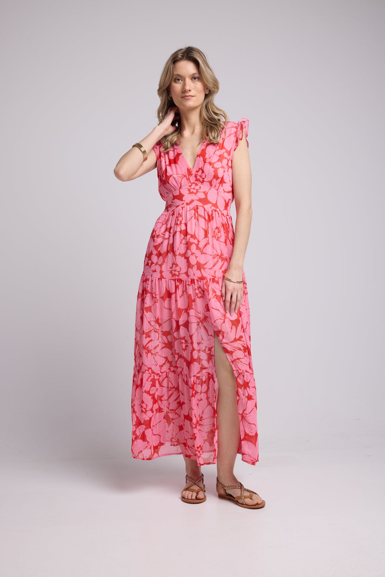 ROBE 62380 P/FLEUR ROSE ROUGE 1433P