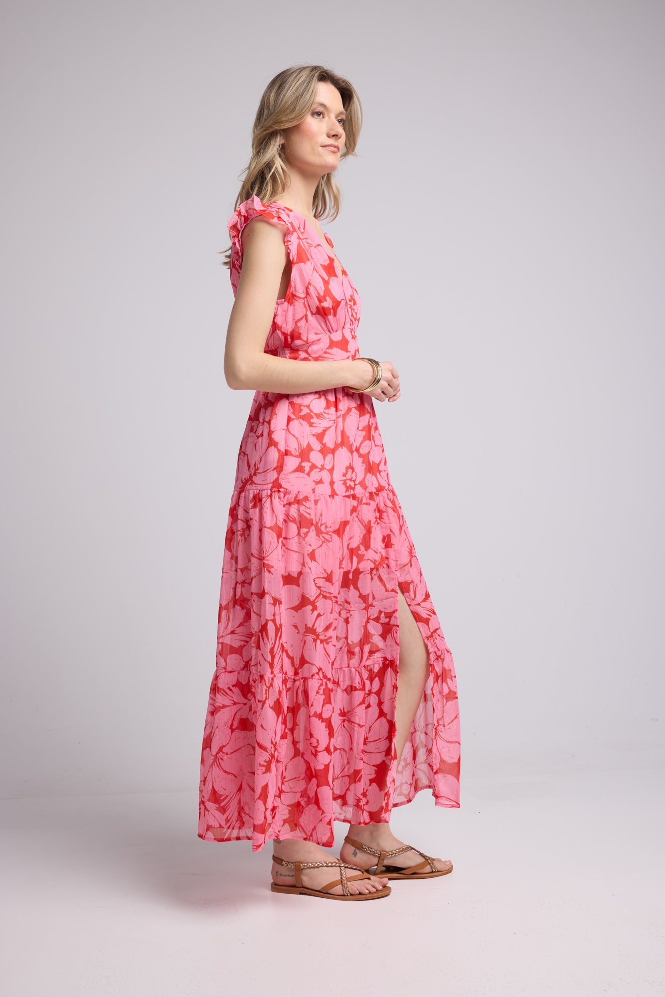 ROBE 62380 P/FLEUR ROSE ROUGE 1433P