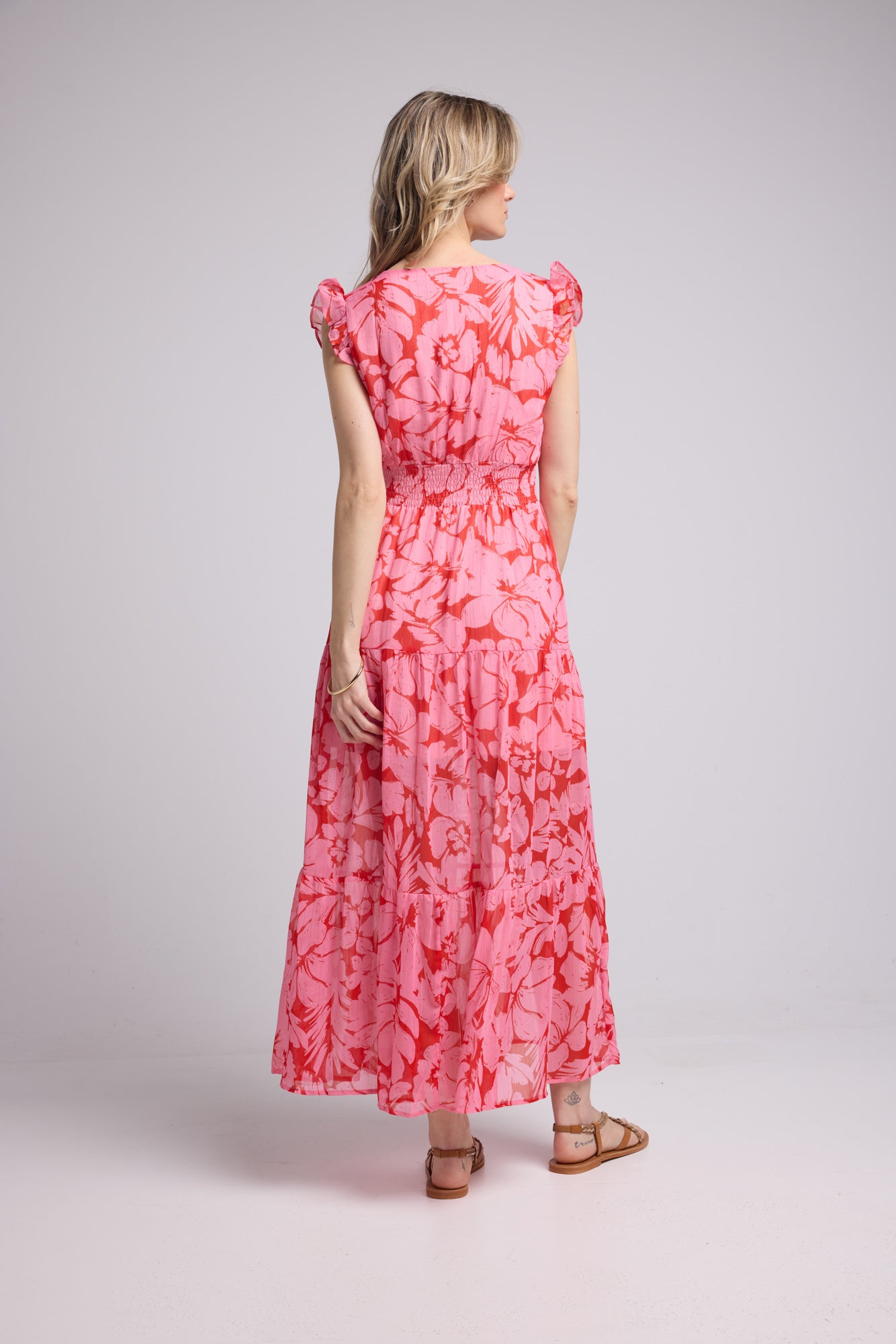 ROBE 62380 P/FLEUR ROSE ROUGE 1433P