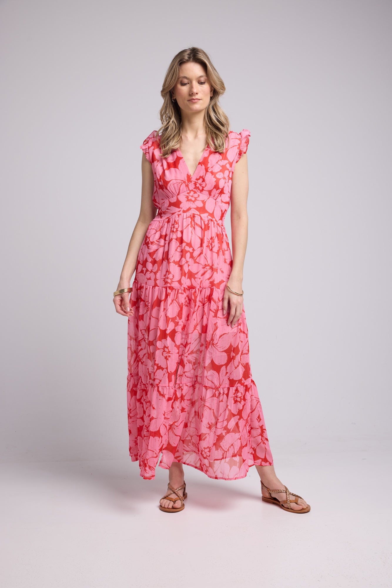 ROBE 62380 P/FLEUR ROSE ROUGE 1433P