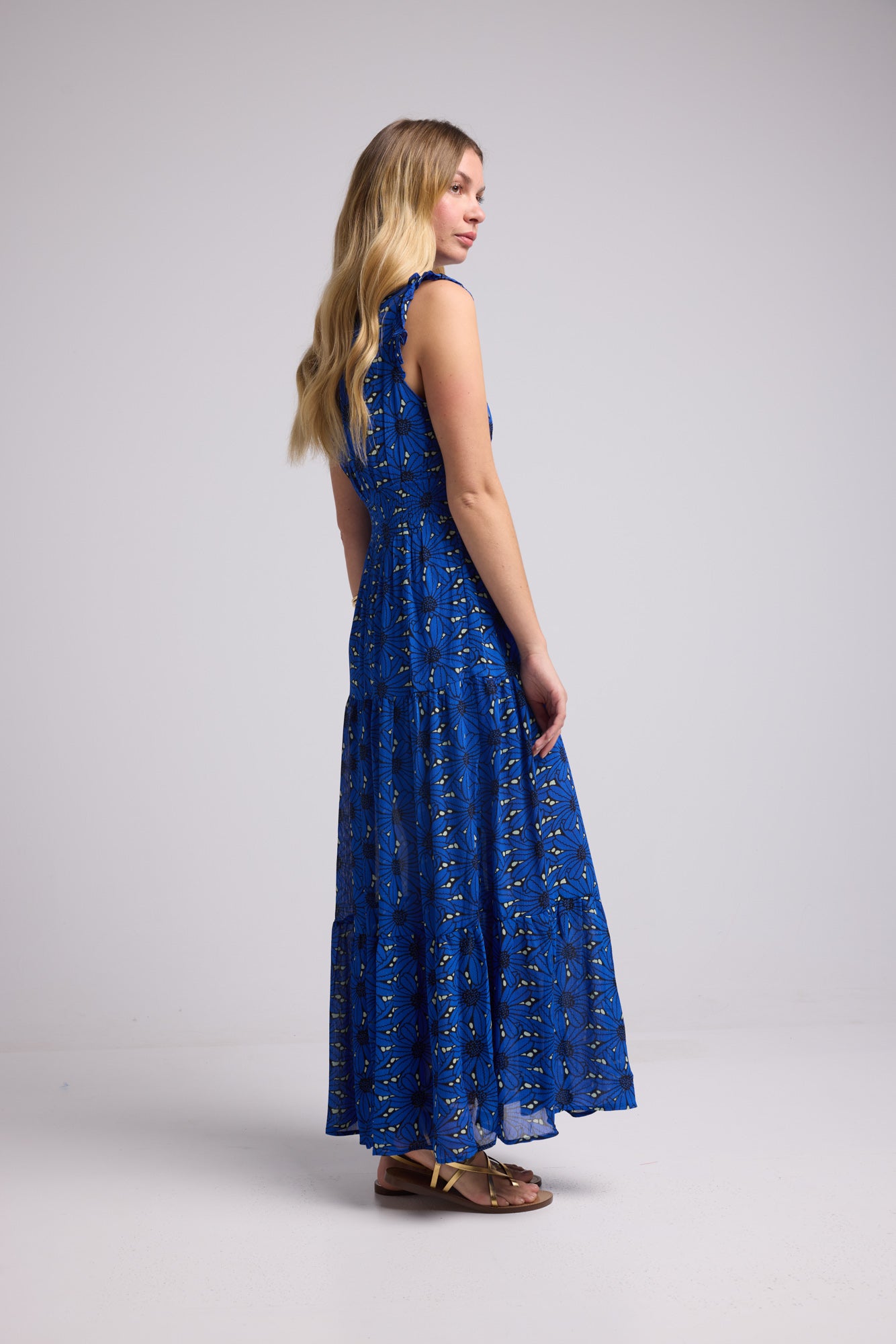 ROBE 62380 P/MARGUERITES BLEUES 1234P