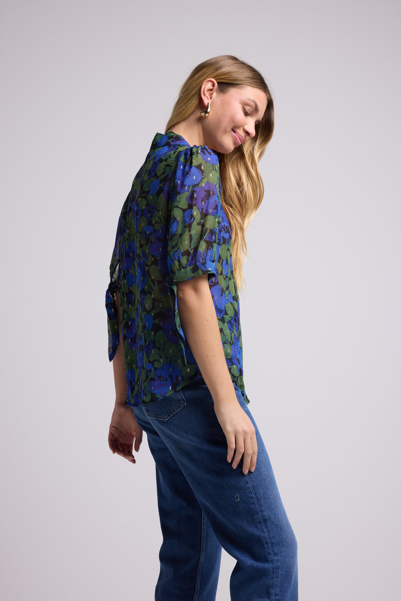 BLOUSE 62434 ALIX/502 BLUE FLOWERS