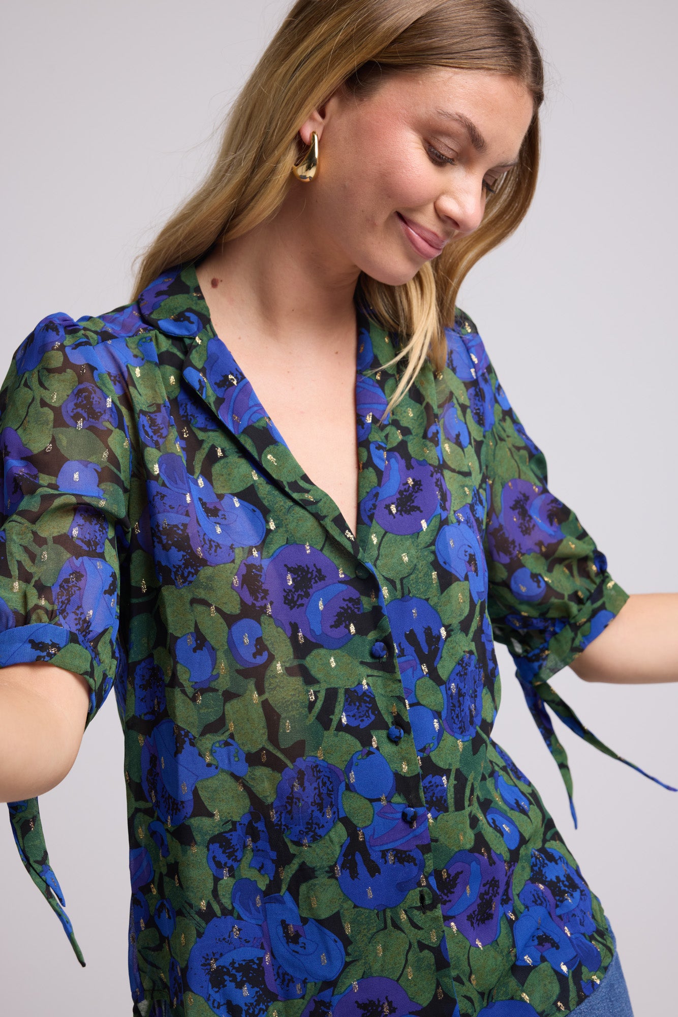 BLOUSE 62434 ALIX/502 BLUE FLOWERS