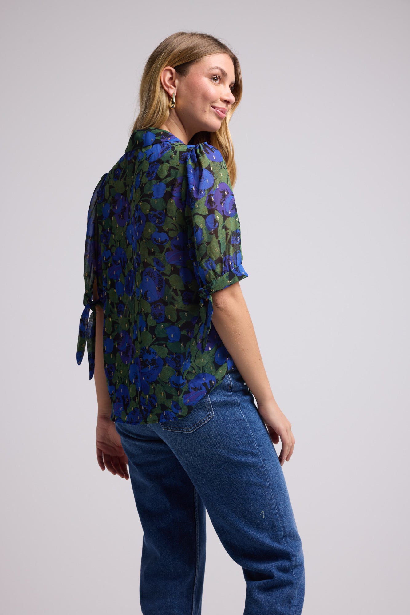 BLOUSE 62434 ALIX/502 BLUE FLOWERS
