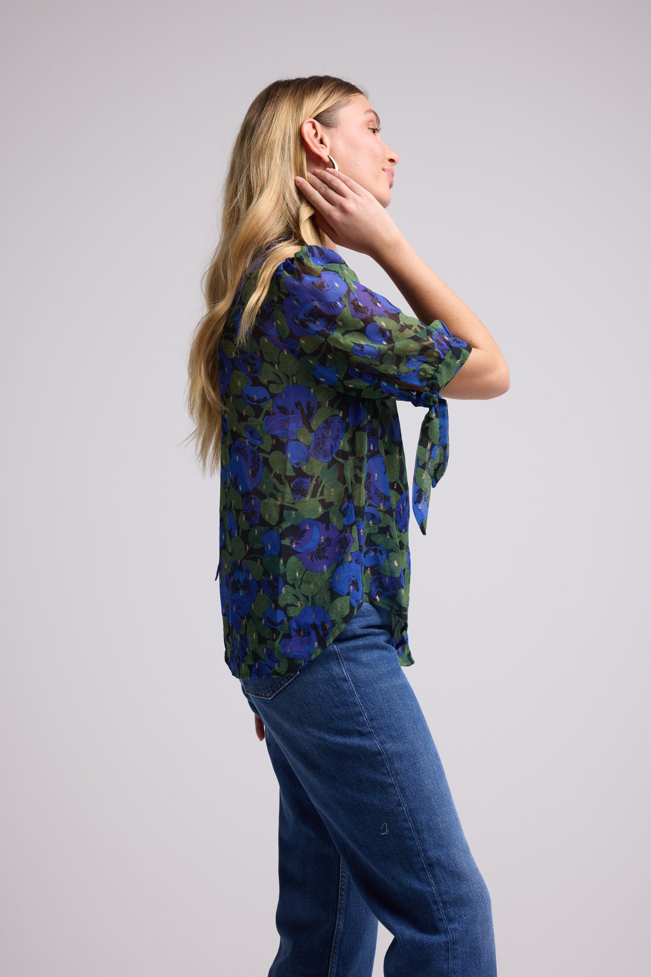 BLOUSE 62434 ALIX/502 BLUE FLOWERS