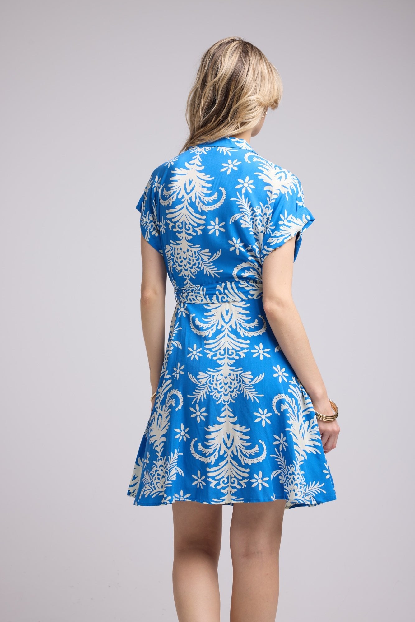 ROBE 62636/FEUILLES BLEU 1396V
