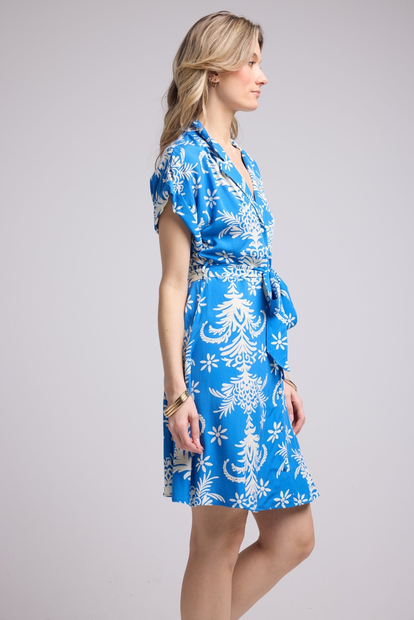 ROBE 62636/FEUILLES BLEU 1396V