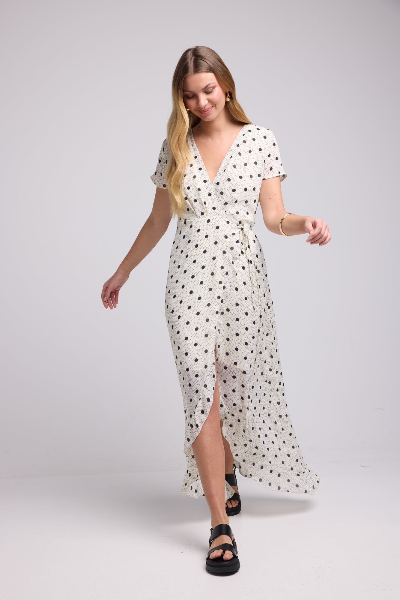 ROBE 62875/1072 POIS ECRU