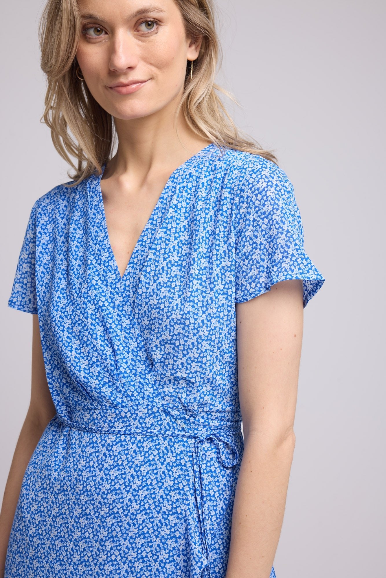 ROBE 62875/1075 FLEURS BLEU