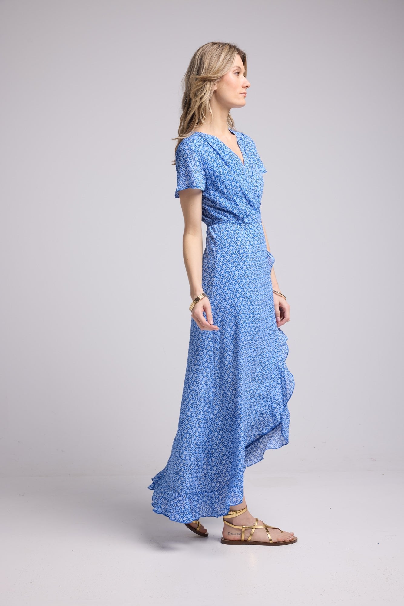 ROBE 62875/1075 FLEURS BLEU