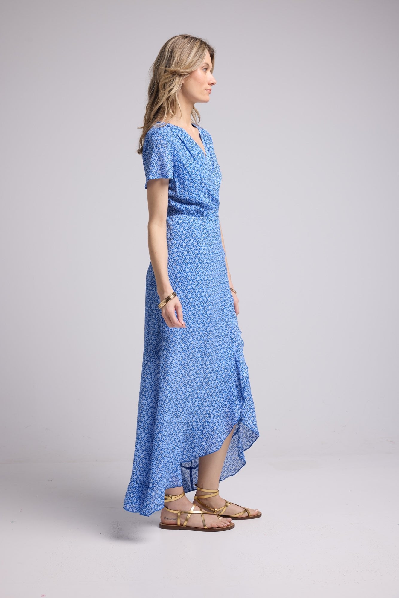 ROBE 62875/1075 FLEURS BLEU