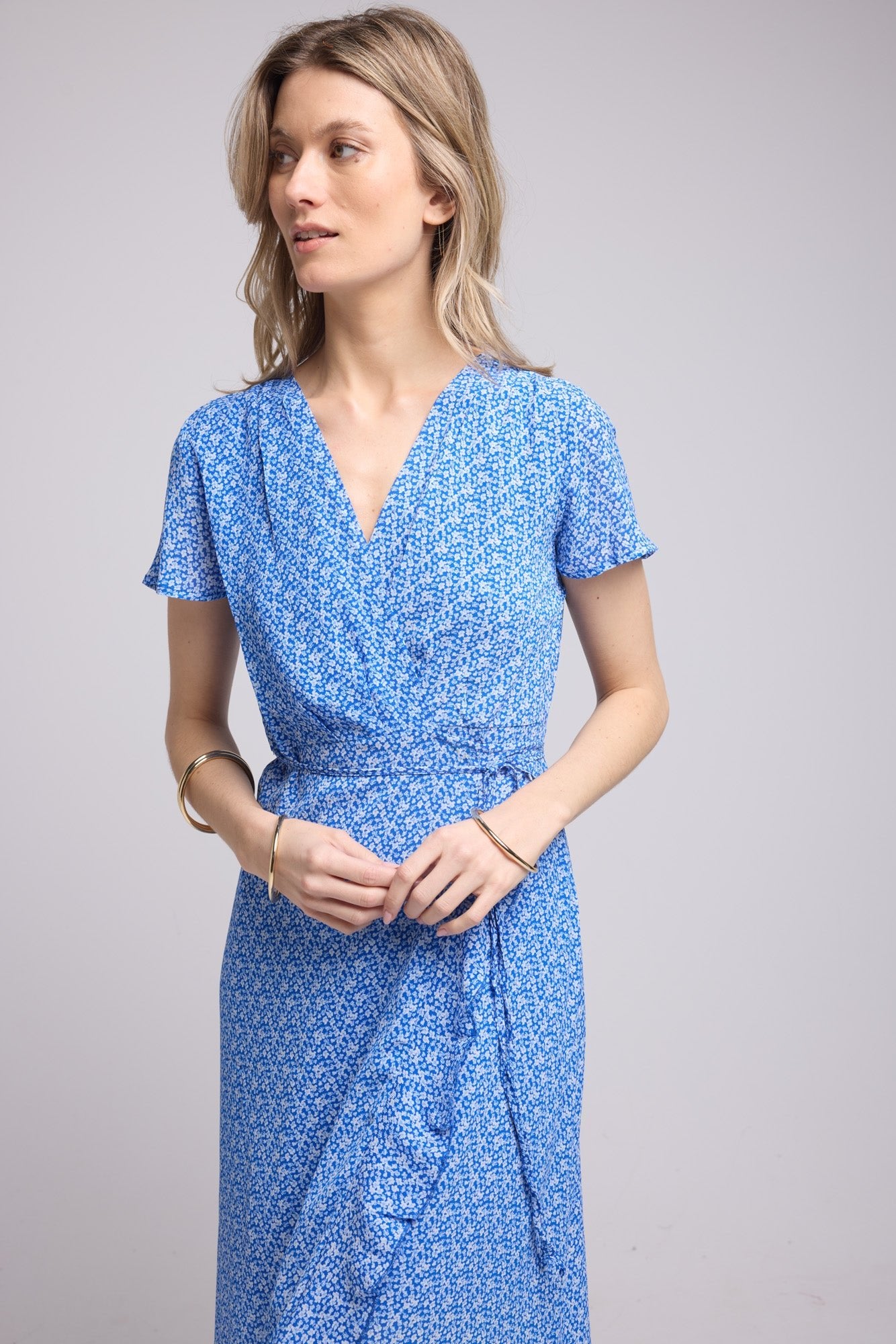 ROBE 62875/1075 FLEURS BLEU