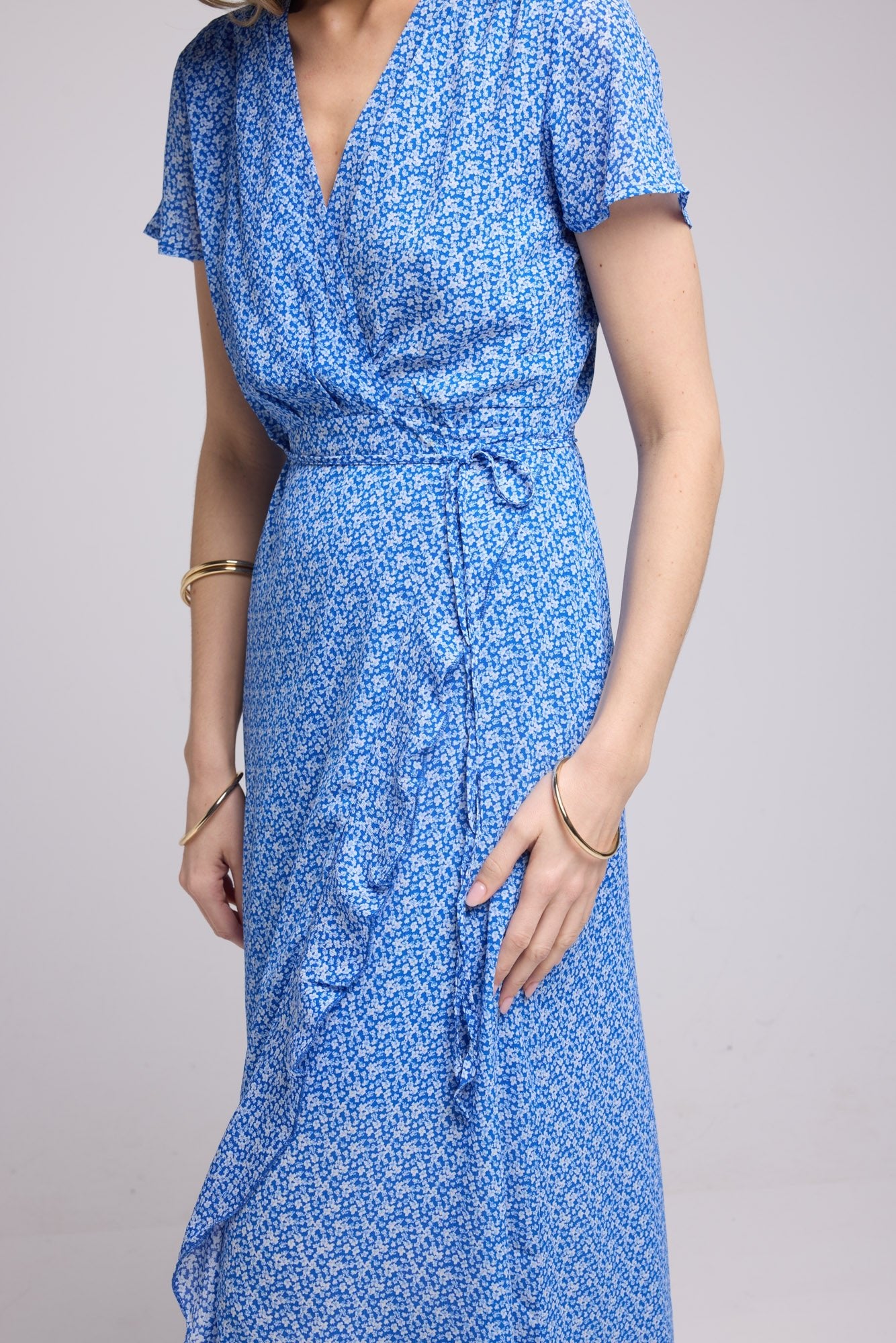 ROBE 62875/1075 FLEURS BLEU
