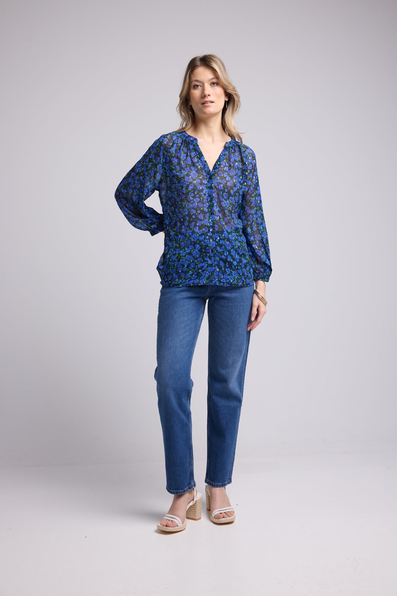 BLOUSE 62953/502P BLEU