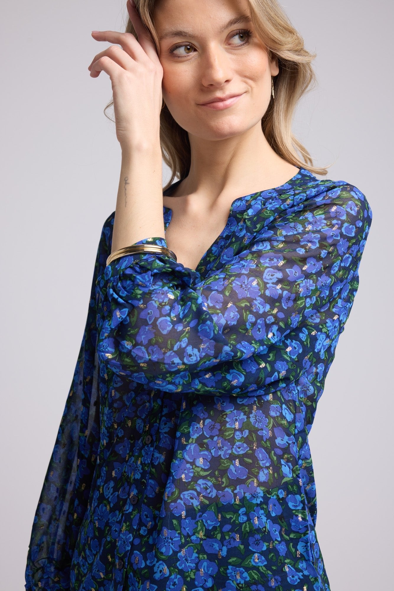 BLOUSE 62953/502P BLEU