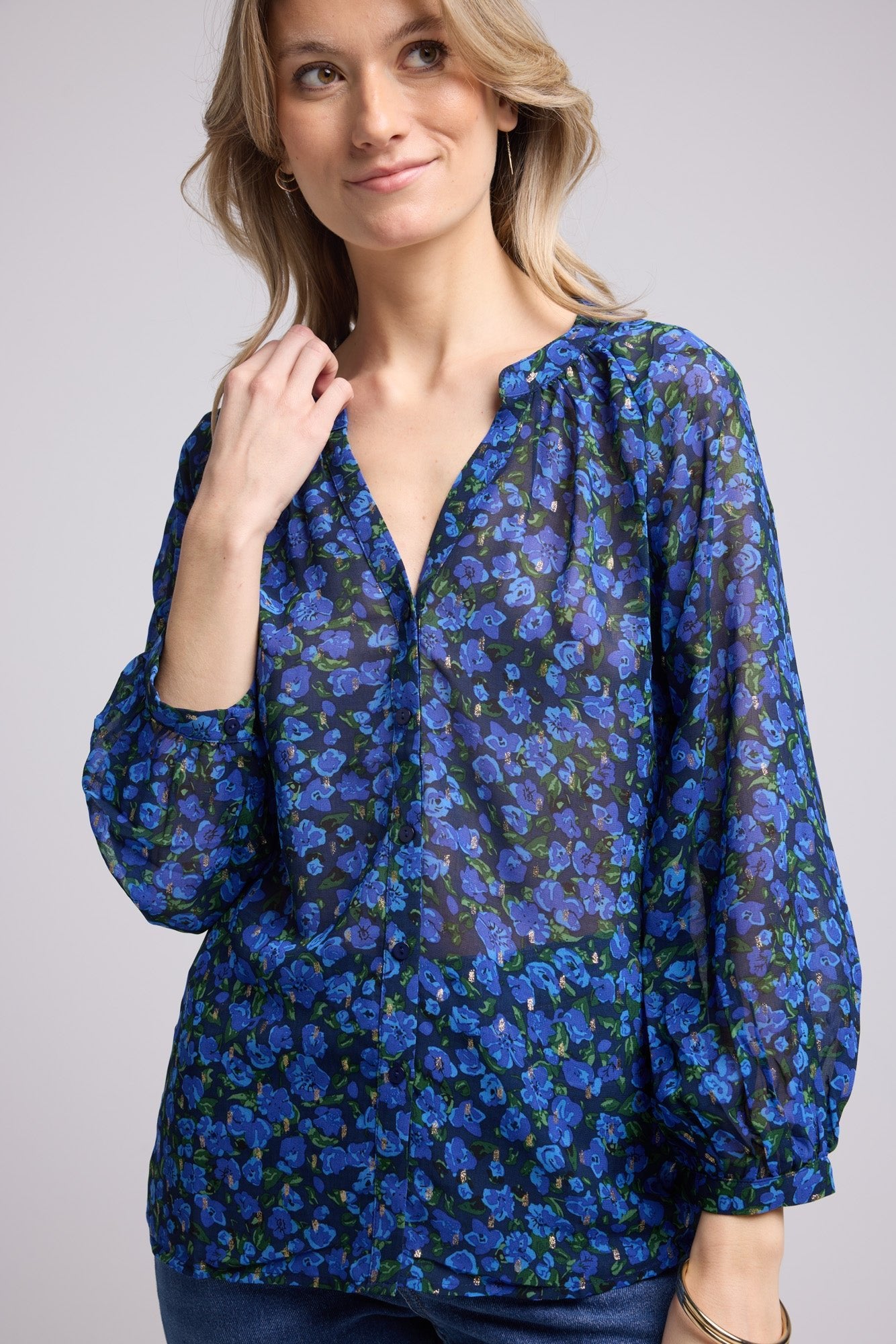 BLOUSE 62953/502P BLEU