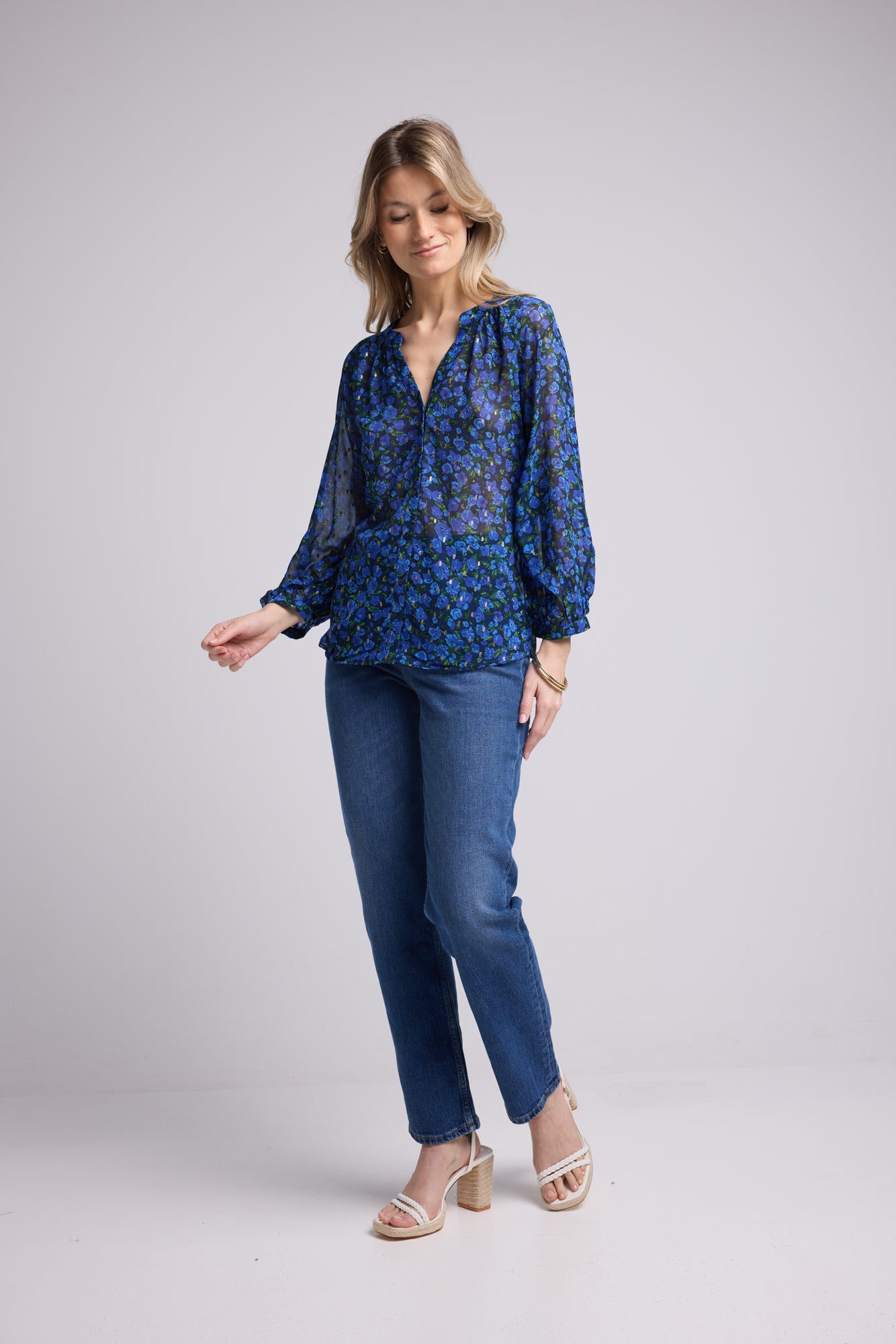 BLOUSE 62953/502P BLEU