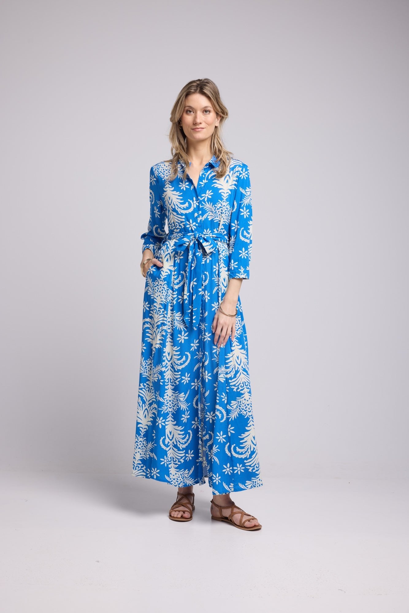 DRESS 62998/1396V ROYAL BLUE WHITE