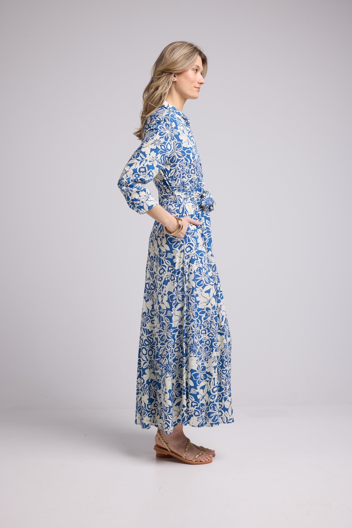 ROBE 62998/FLEURS BLEU BLANC 960V