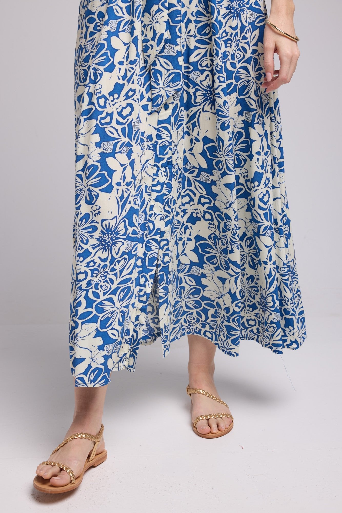 ROBE 62998/FLEURS BLEU BLANC 960V