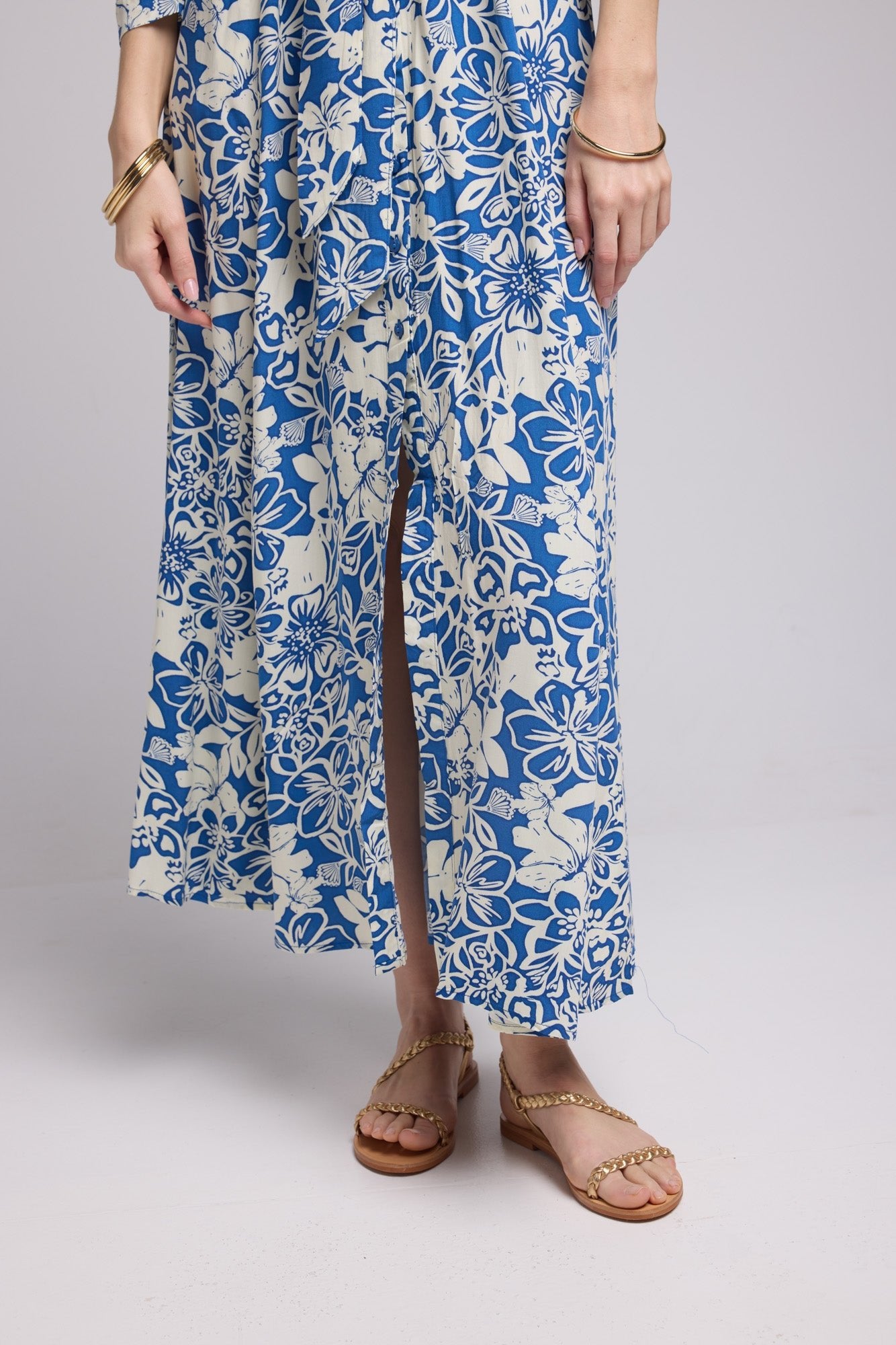 ROBE 62998/FLEURS BLEU BLANC 960V