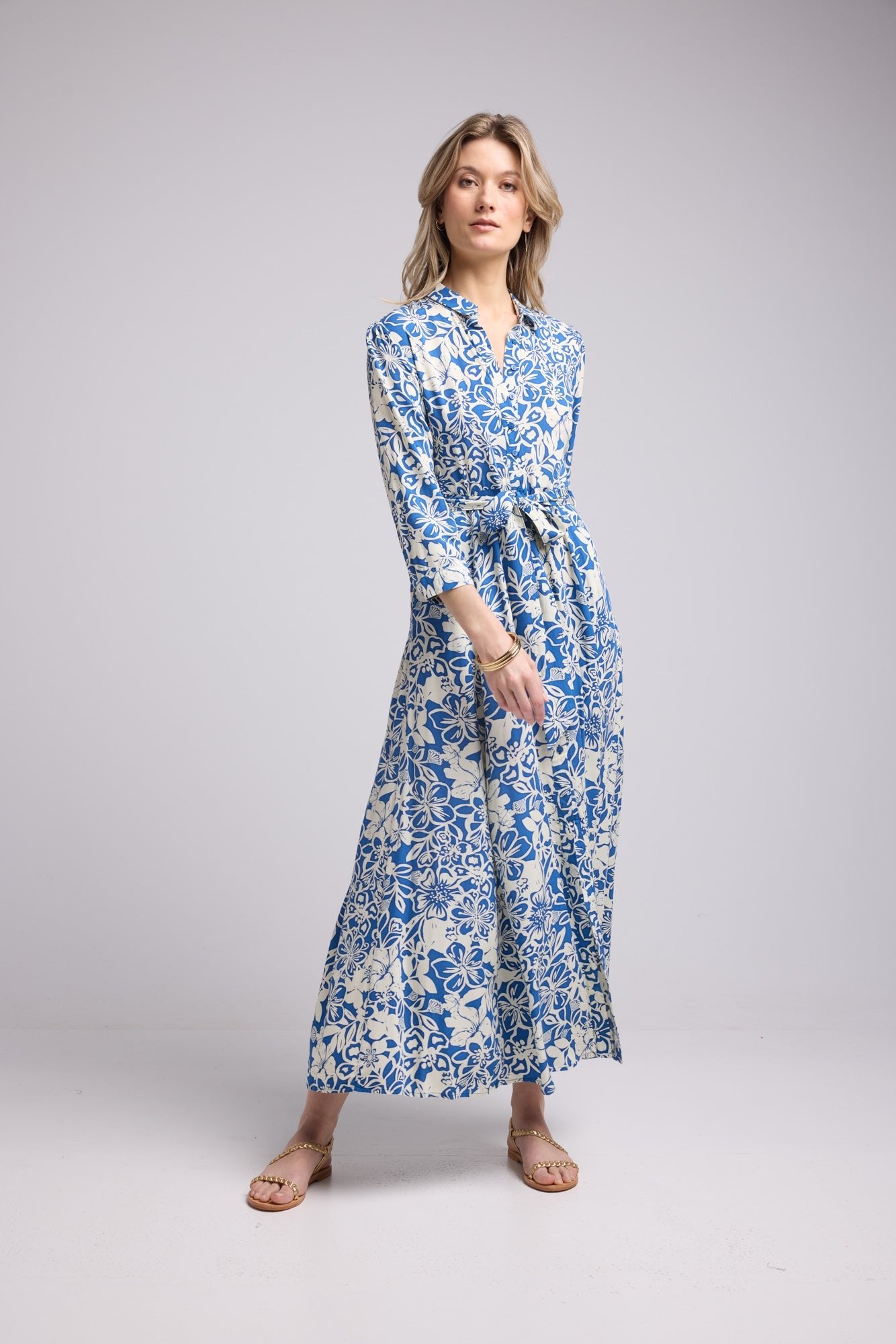 ROBE 62998/FLEURS BLEU BLANC 960V