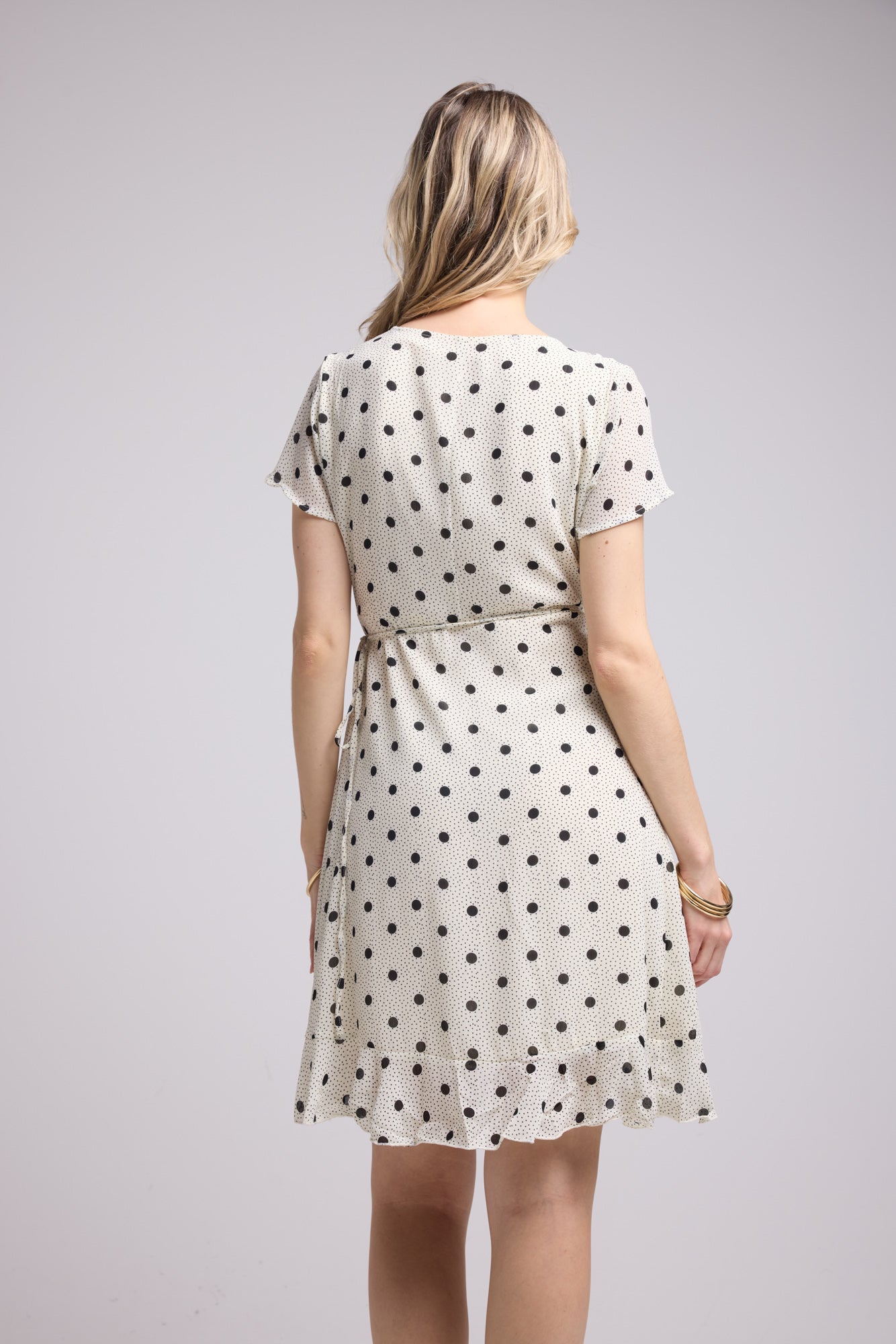ROBE 63007/1072 POIS BLANC