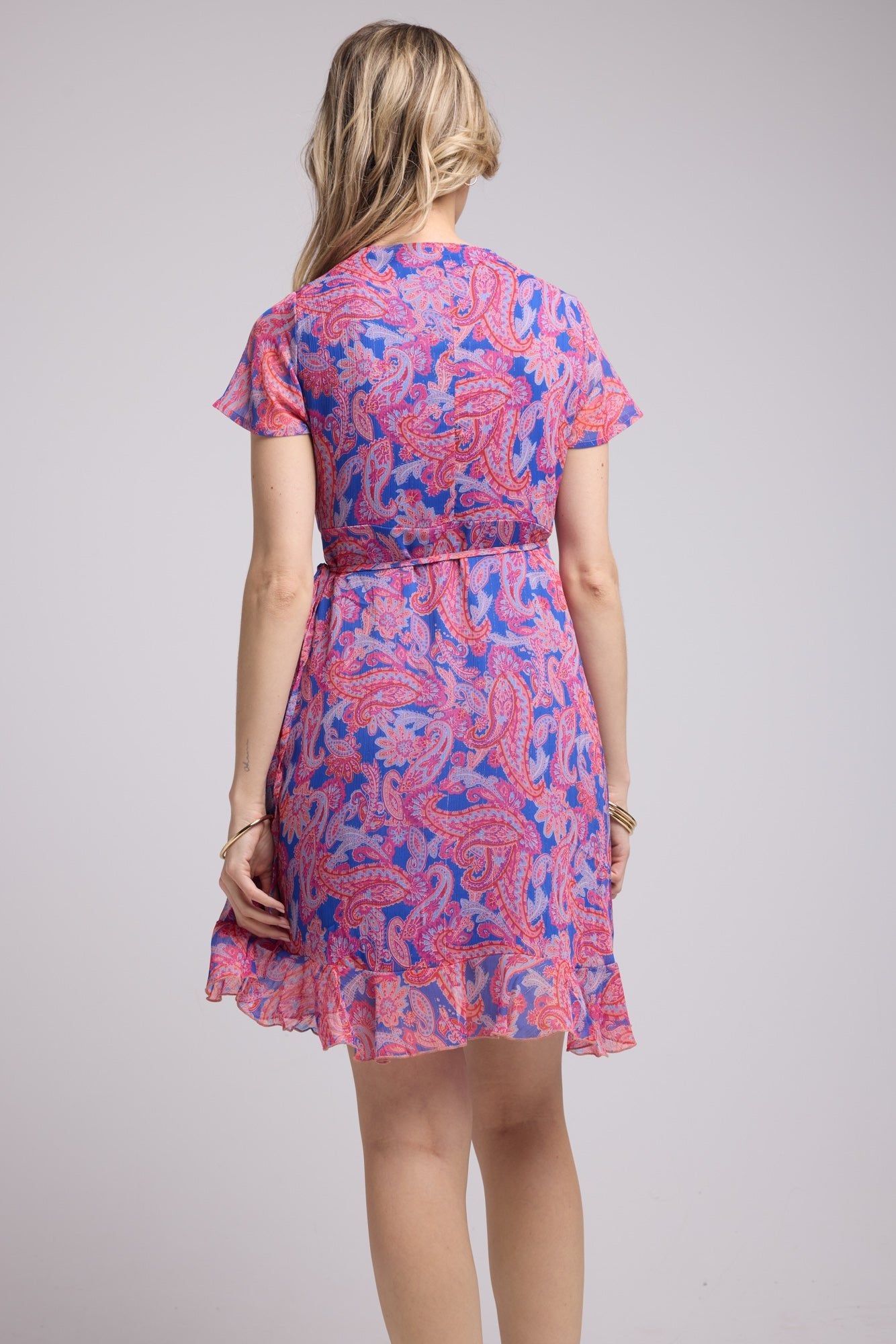ROBE 63007/1428 CACHEMIRE BLEU ROSE
