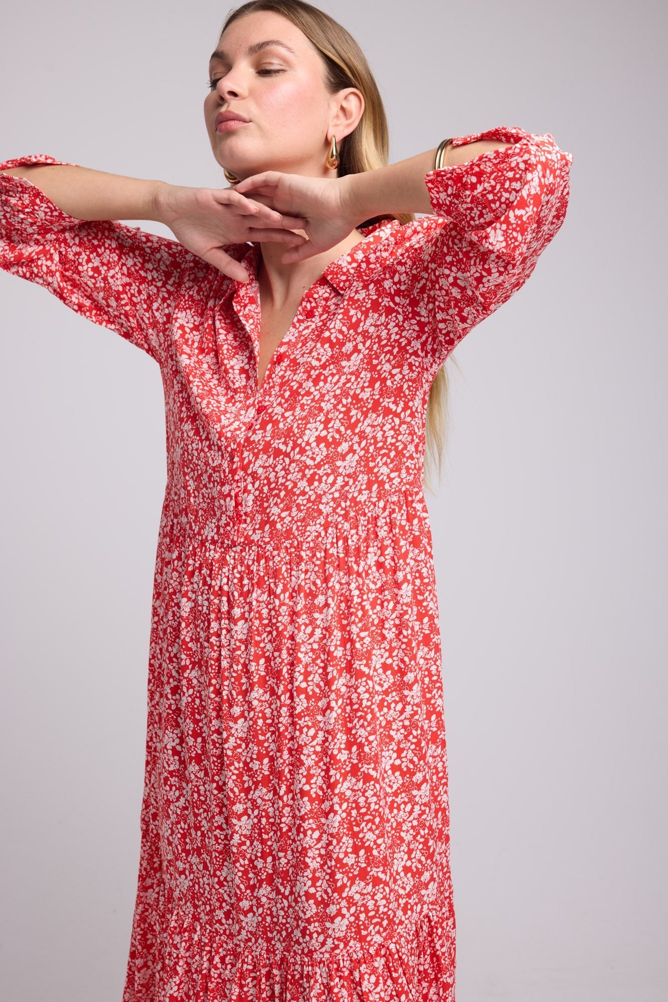 ROBE 63348/FLEURS ROUGE 1140V