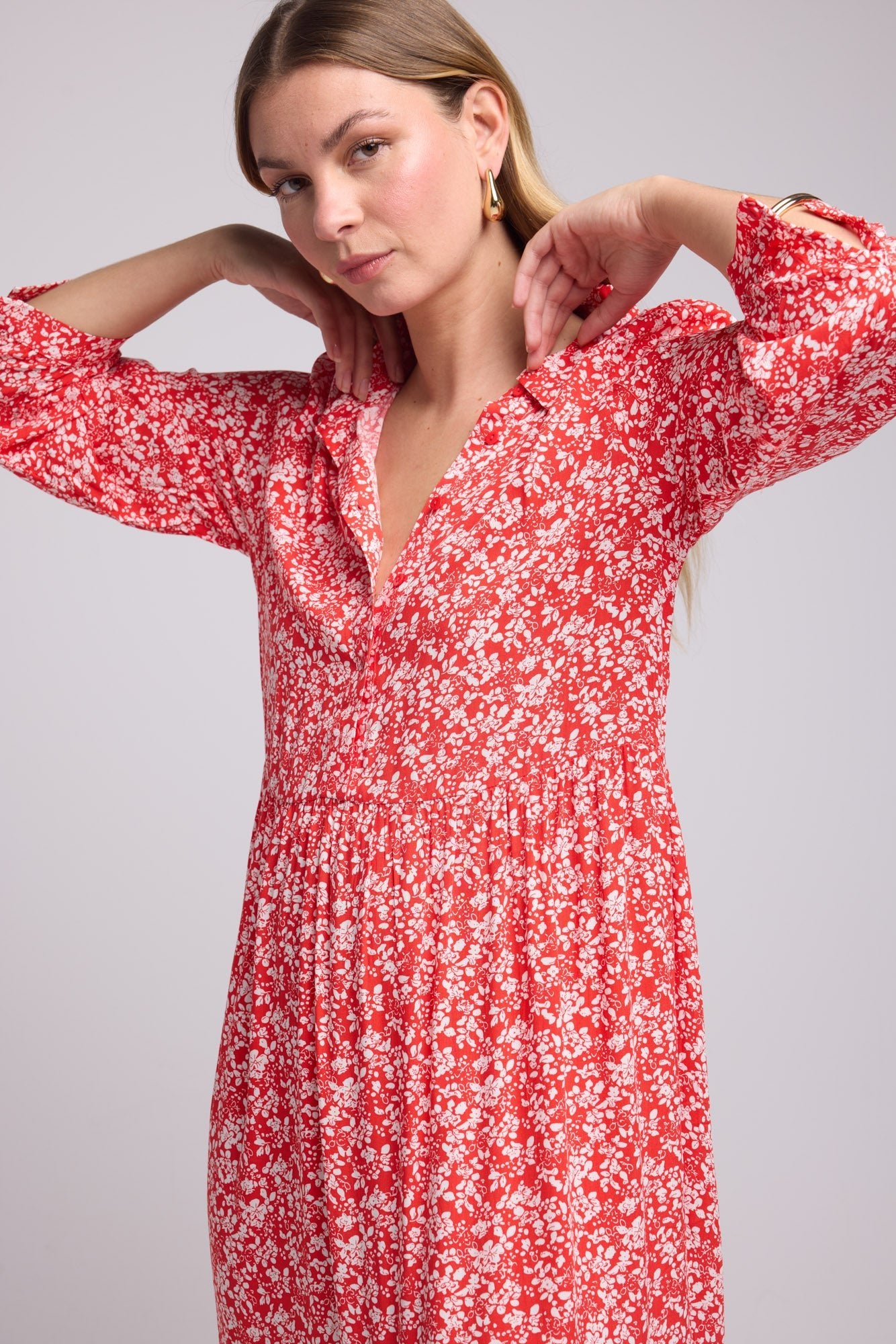 ROBE 63348/FLEURS ROUGE 1140V