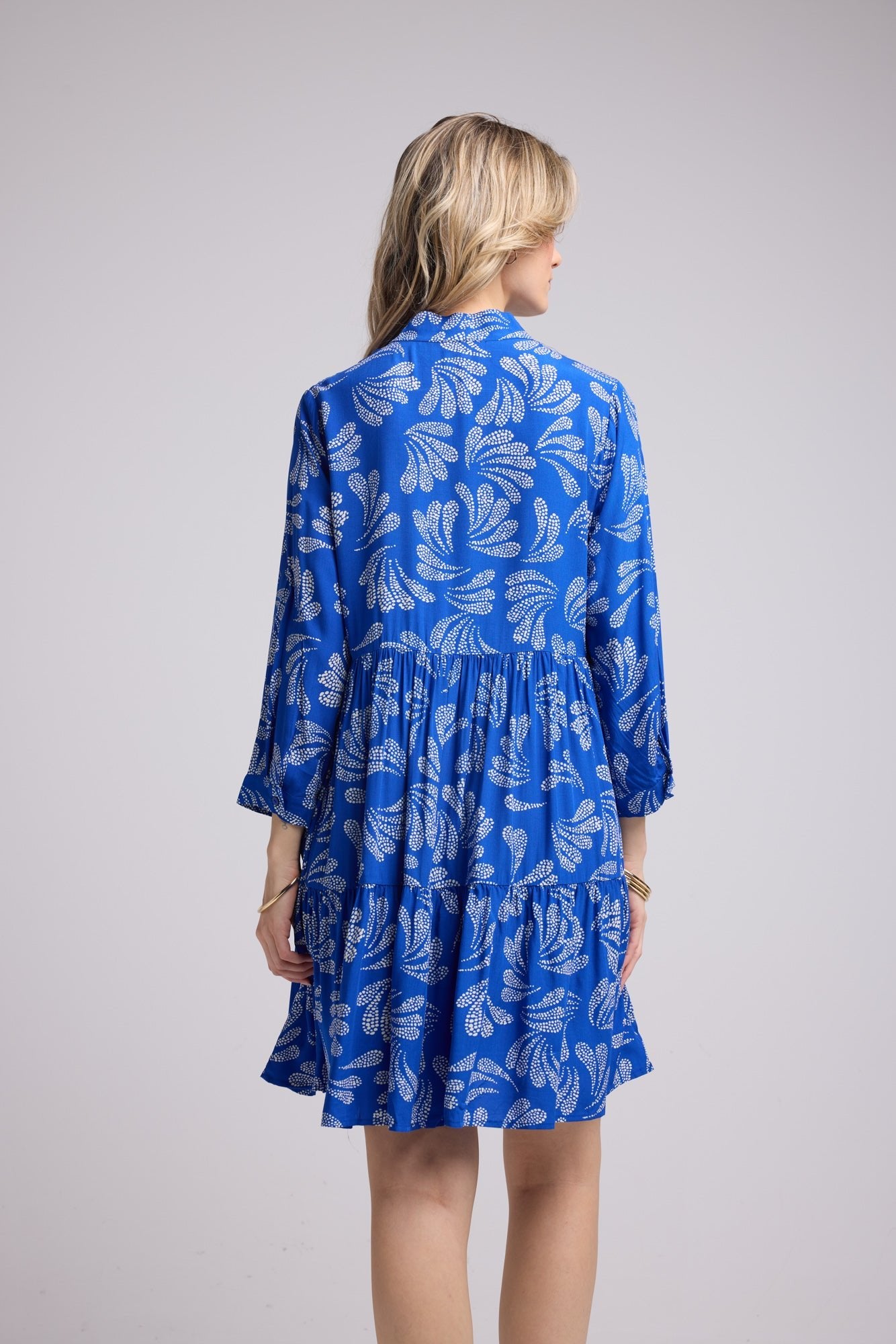 ROBE 63552/FEUILLES BLEU 1471V
